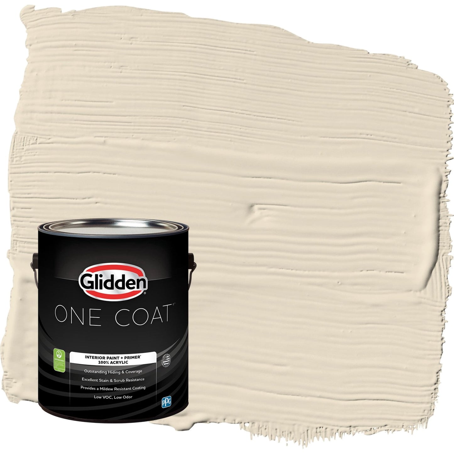 Glidden One Coat Bone White / Beige Semi-Gloss Interior Paint with Primer, 1 Gallon