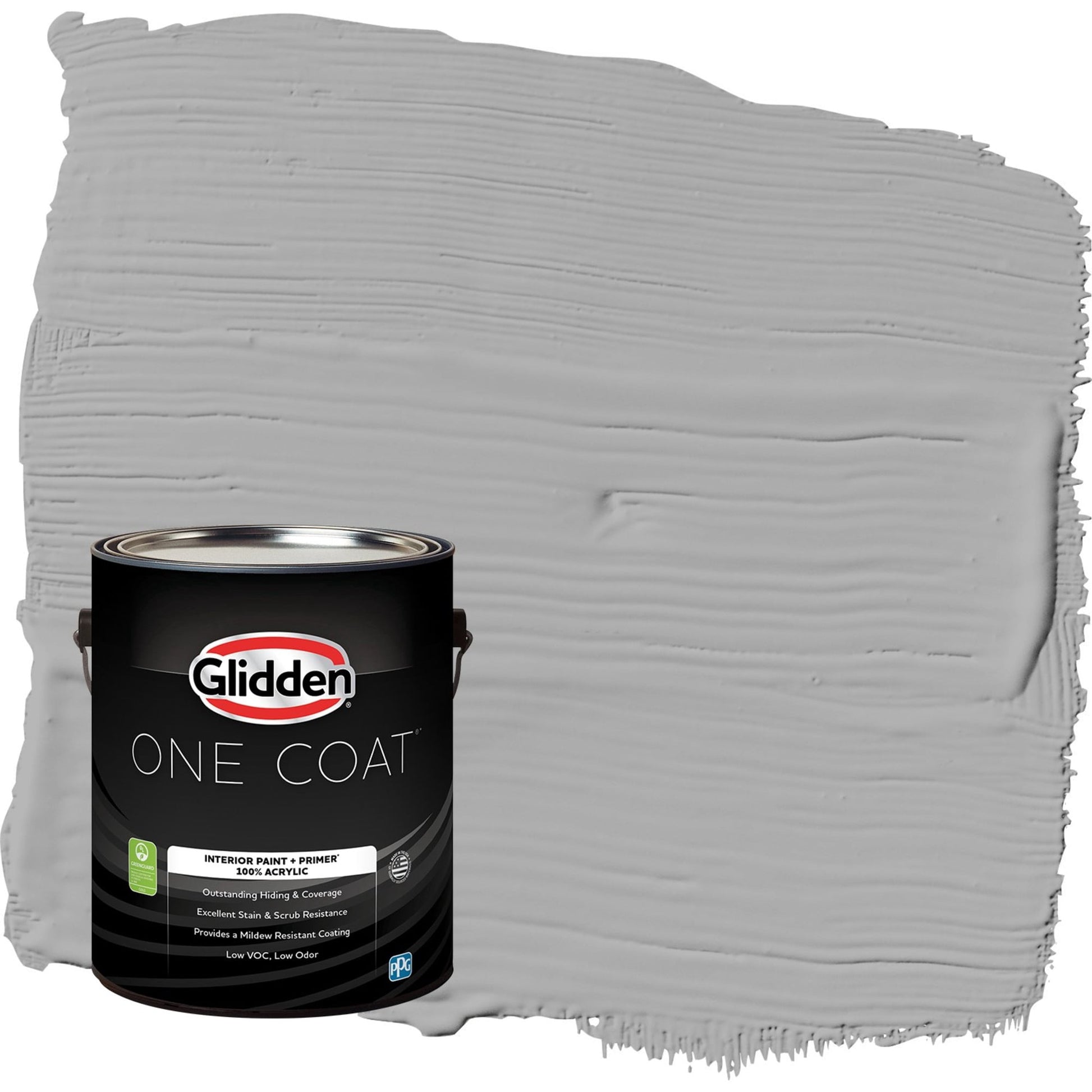Glidden One Coat Flagstone / Gray Flat Interior Paint with Primer, 1 Gallon