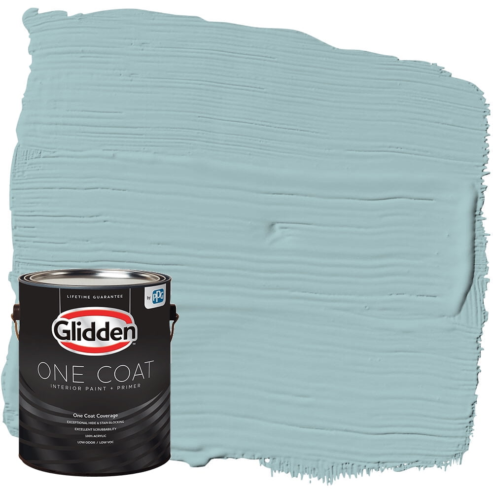 Glidden One Coat Interior Paint + Primer Lazy River / Blue, Semi-Gloss, 1 Gallon