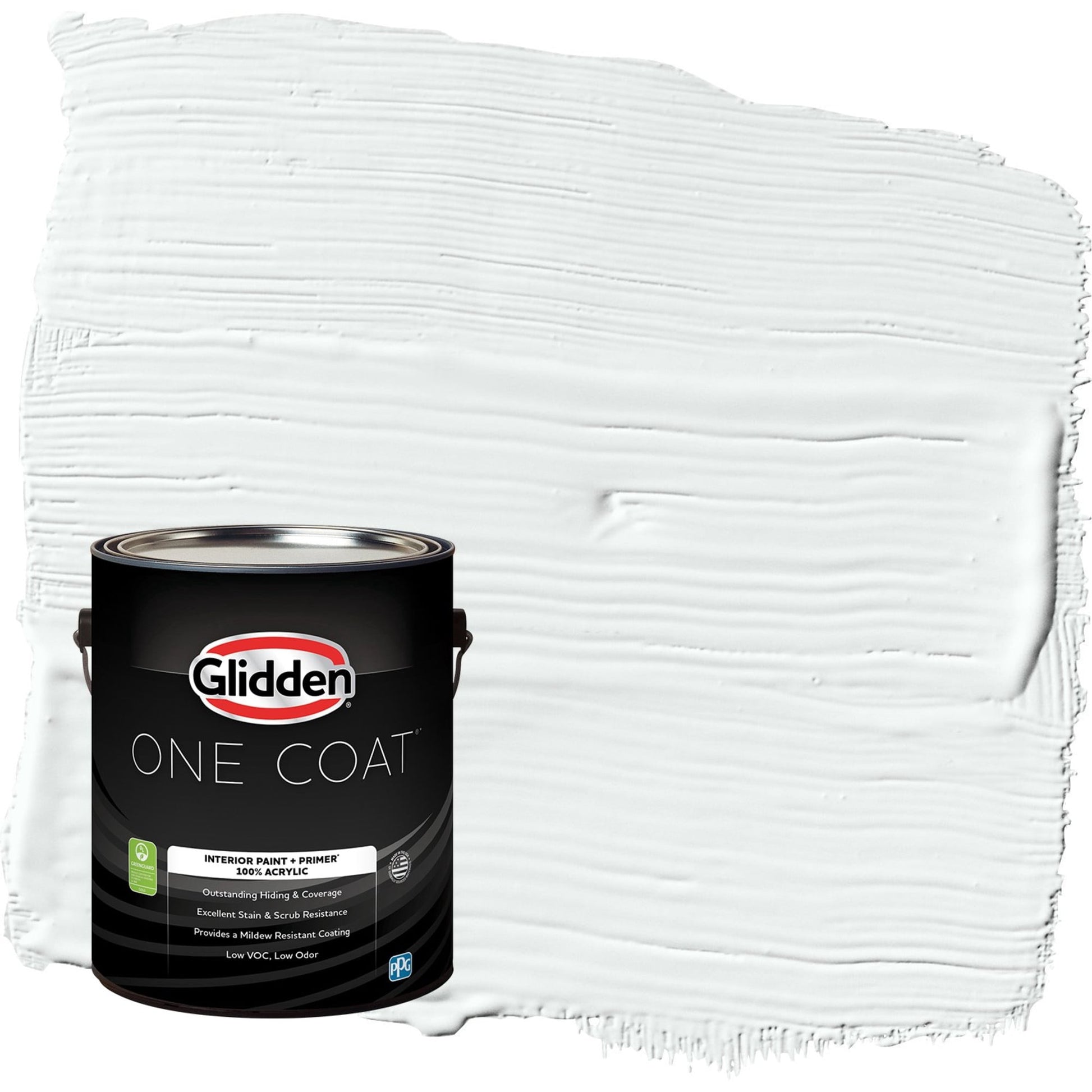 Glidden One Coat Moonlit Snow / Gray Flat Interior Paint with Primer, 1 Gallon