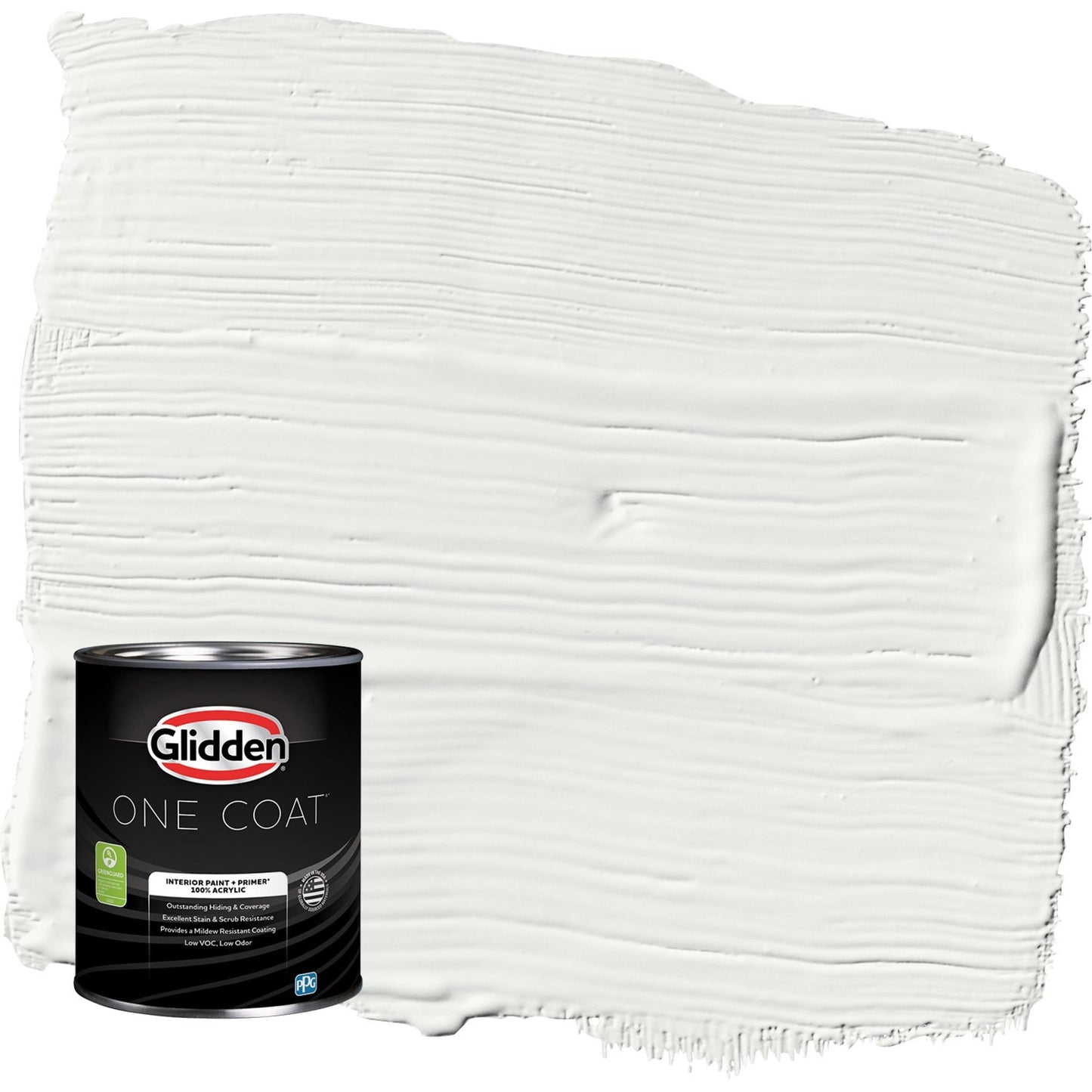 Glidden One Coat Pacific Pearl / Off-White Flat Interior Paint with Primer, 1 Quart