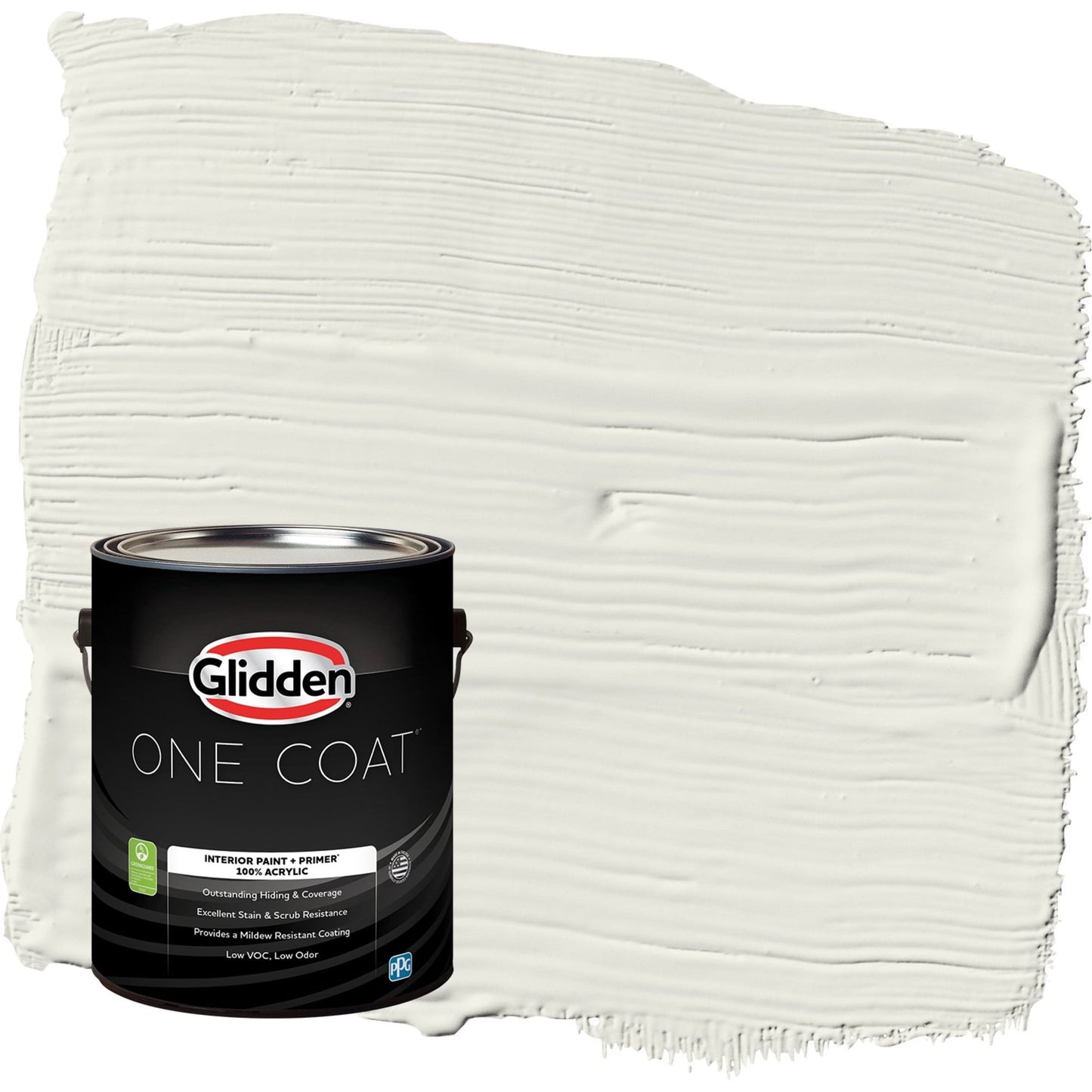 Glidden One Coat Silvery Moon / Gray Flat Interior Paint with Primer, 1 Gallon