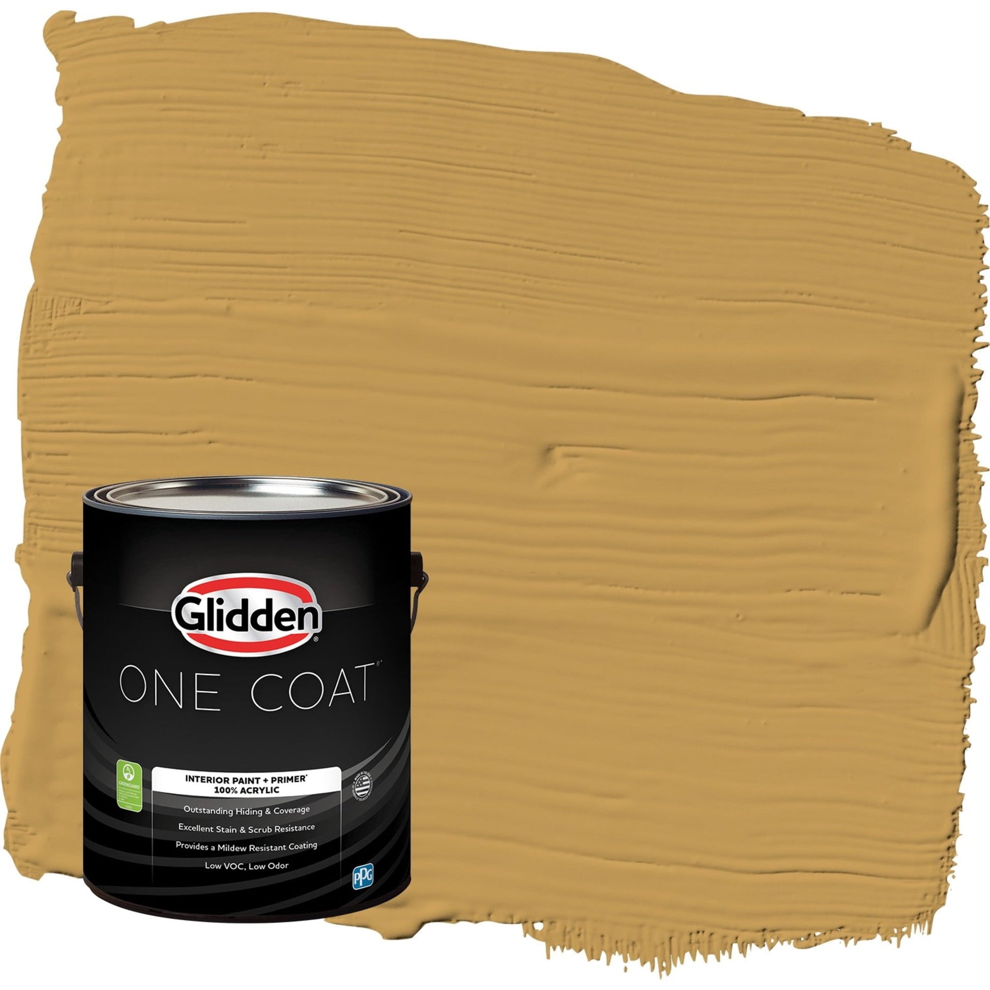 Glidden One Coat Amaretto Sours / Yellow Semi-Gloss Interior Paint with Primer, 1 Gallon