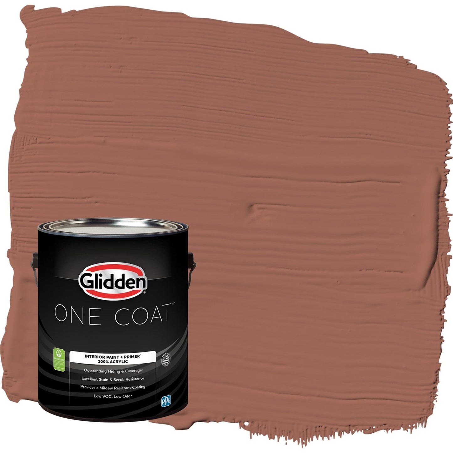 Glidden One Coat Apple Brown Betty / Orange Eggshell Interior Paint with Primer, 1 Gallon