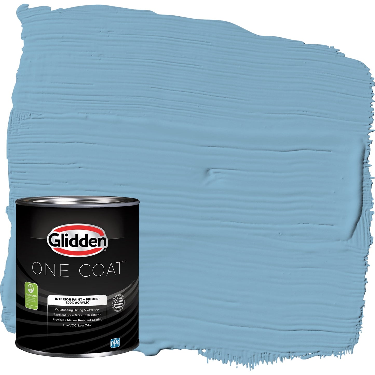 Glidden One Coat Interior Paint and Primer, Arabella / Blue, 1-Quart, Flat
