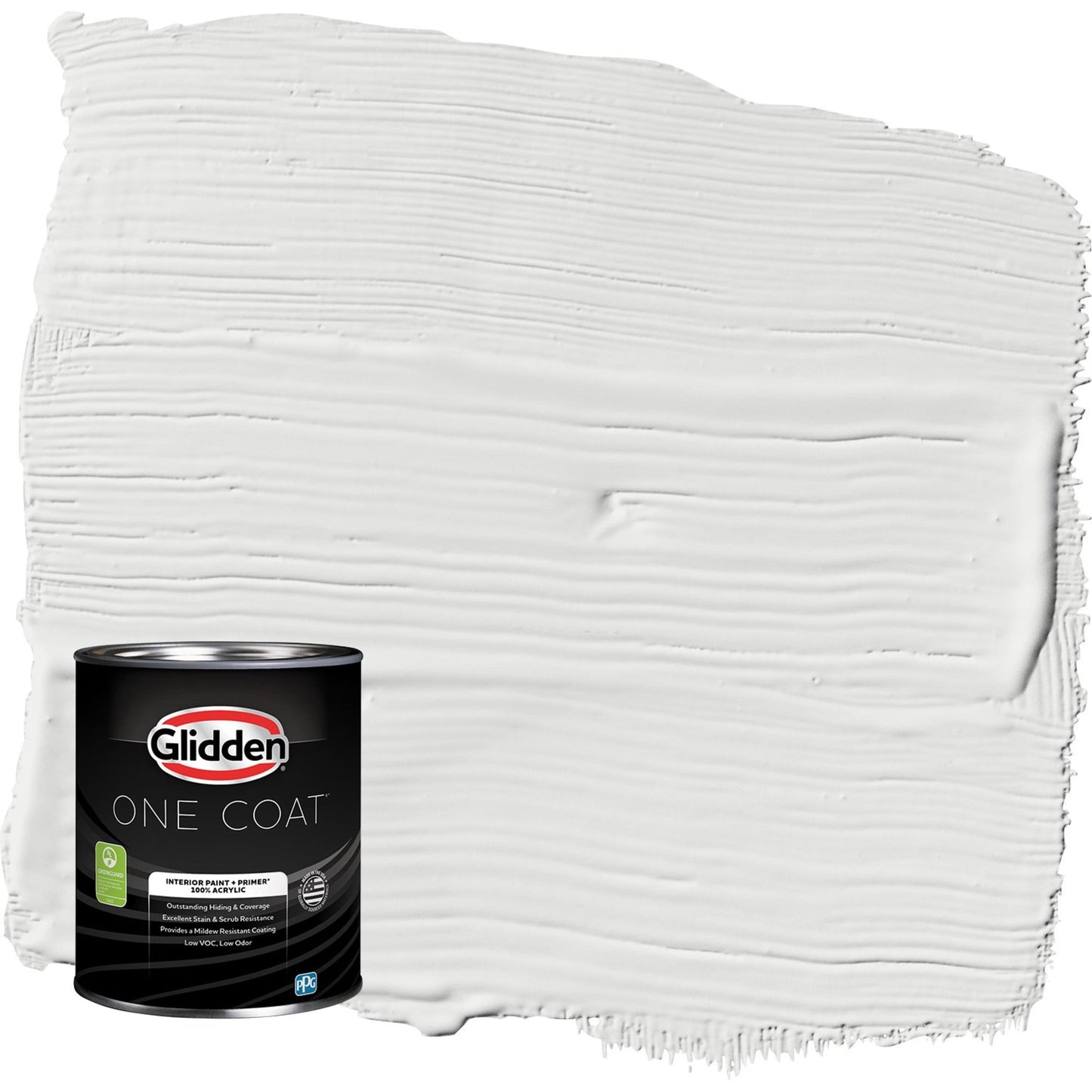 Glidden One Coat Aria / White Flat Interior Paint with Primer, 1 Quart