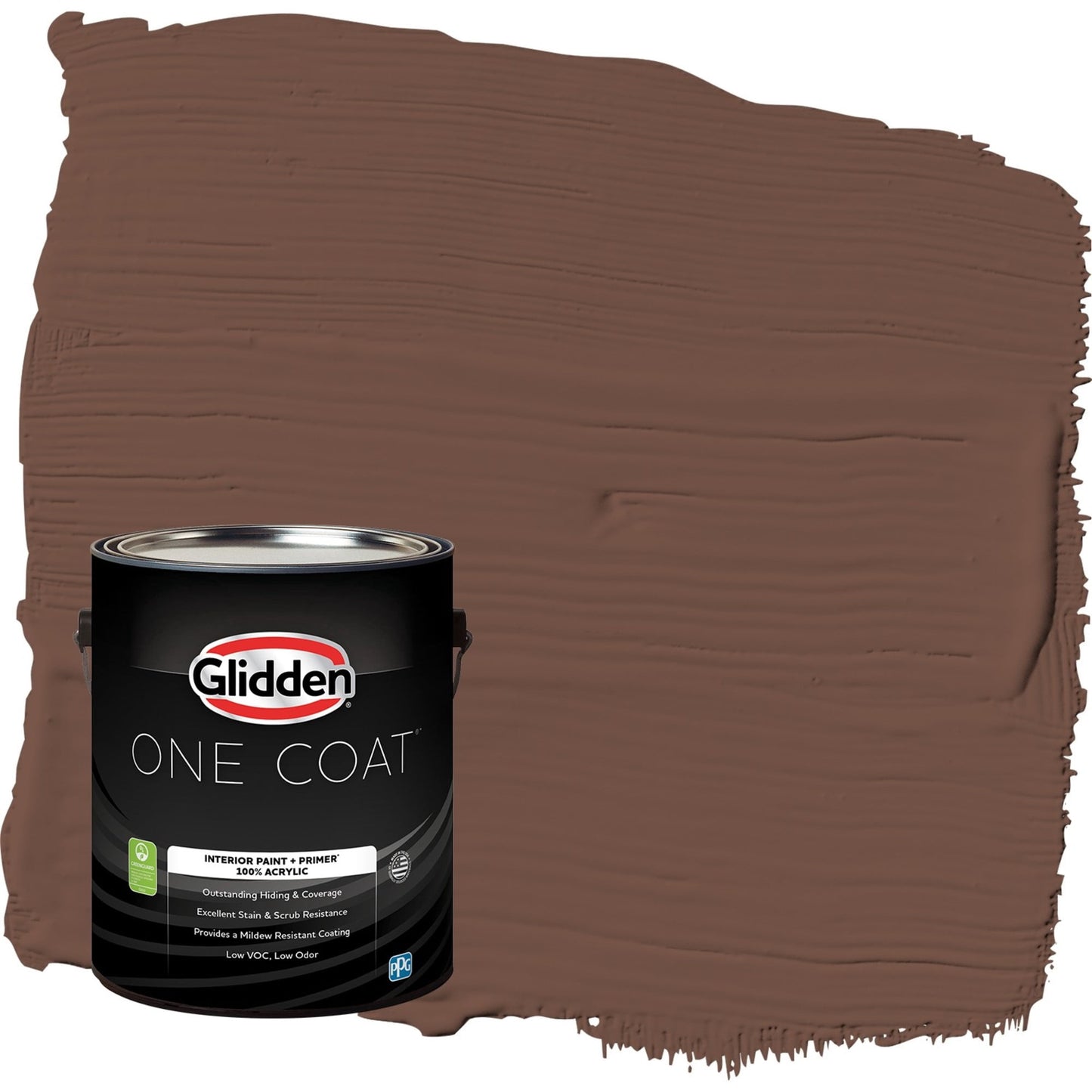 Glidden One Coat Bigfoot / Brown Semi-Gloss Interior Paint with Primer, 1 Gallon