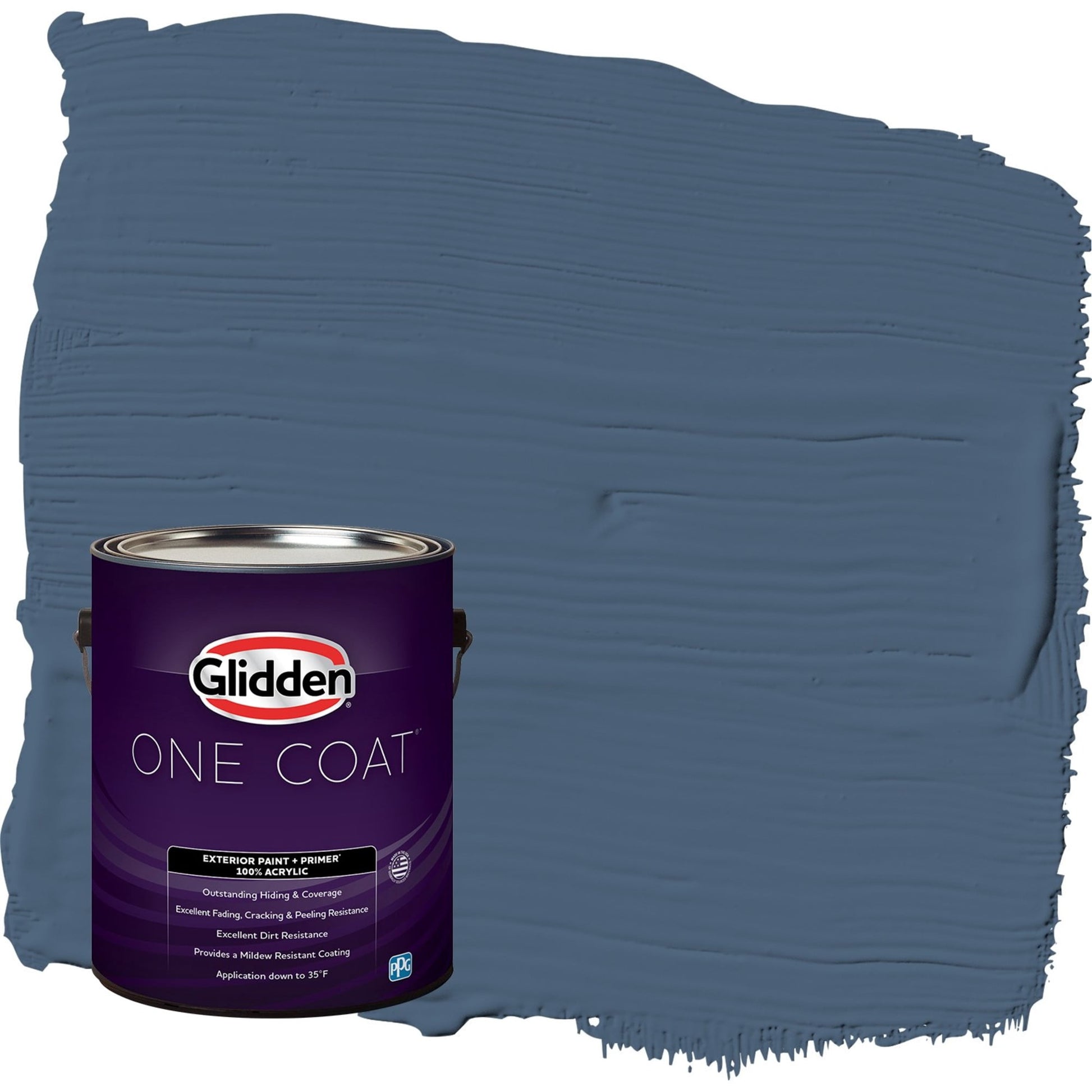 Glidden One Coat Blue Fjord / Blue Eggshell Interior Paint with Primer, 1 Gallon