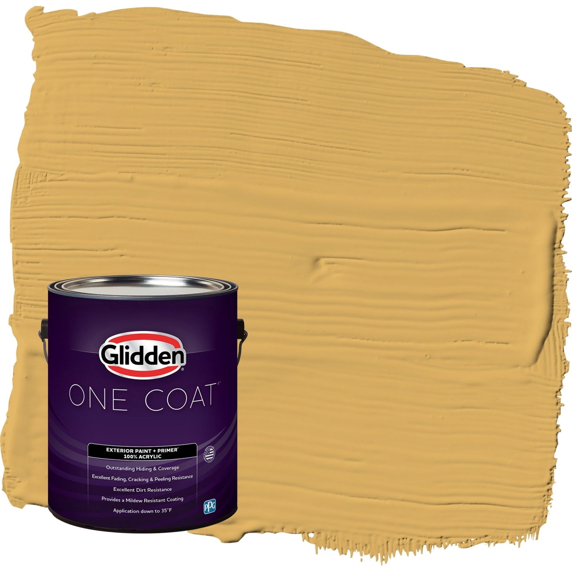 Glidden One Coat Butterscotch Bliss / Yellow Eggshell Interior Paint with Primer, 1 Gallon