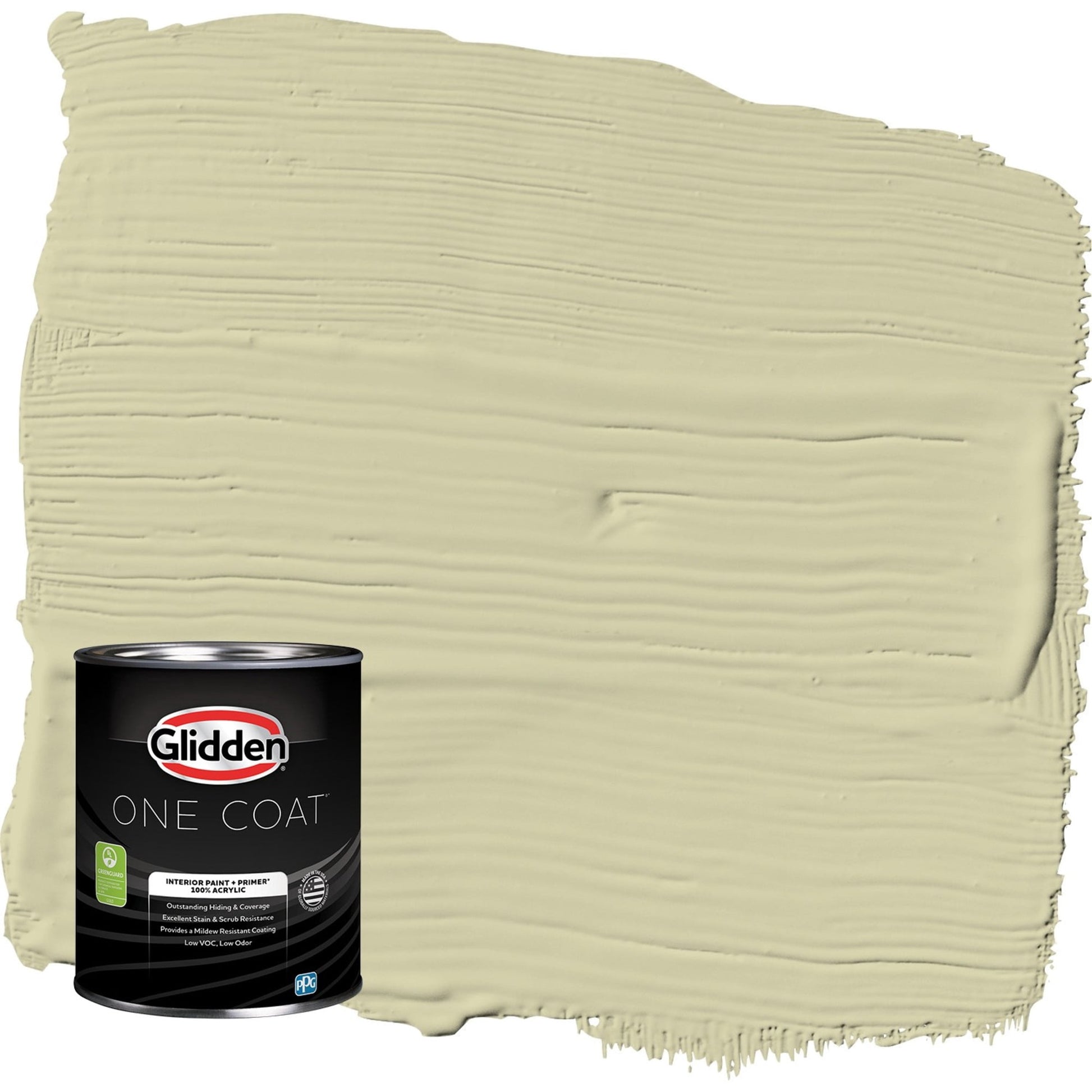 Glidden One Coat Interior Paint and Primer, Canary Grass / Green, 1 Quart, Flat
