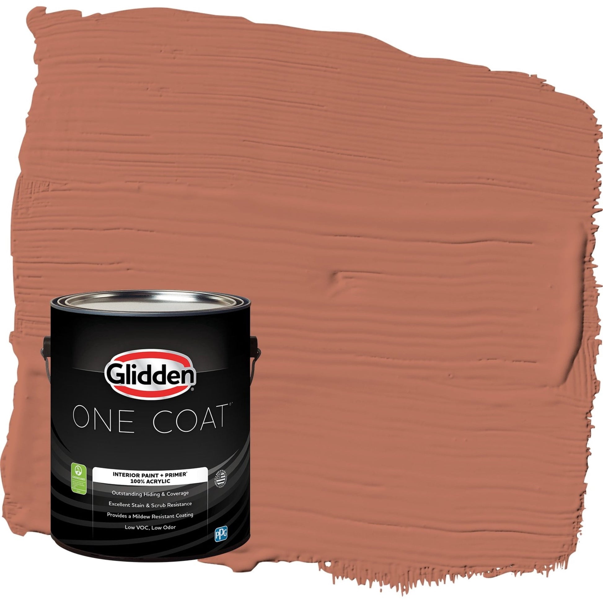 Glidden One Coat Pintura Interior Mate Canela Triturada / Naranja con Primer, 1 GalÃ³n