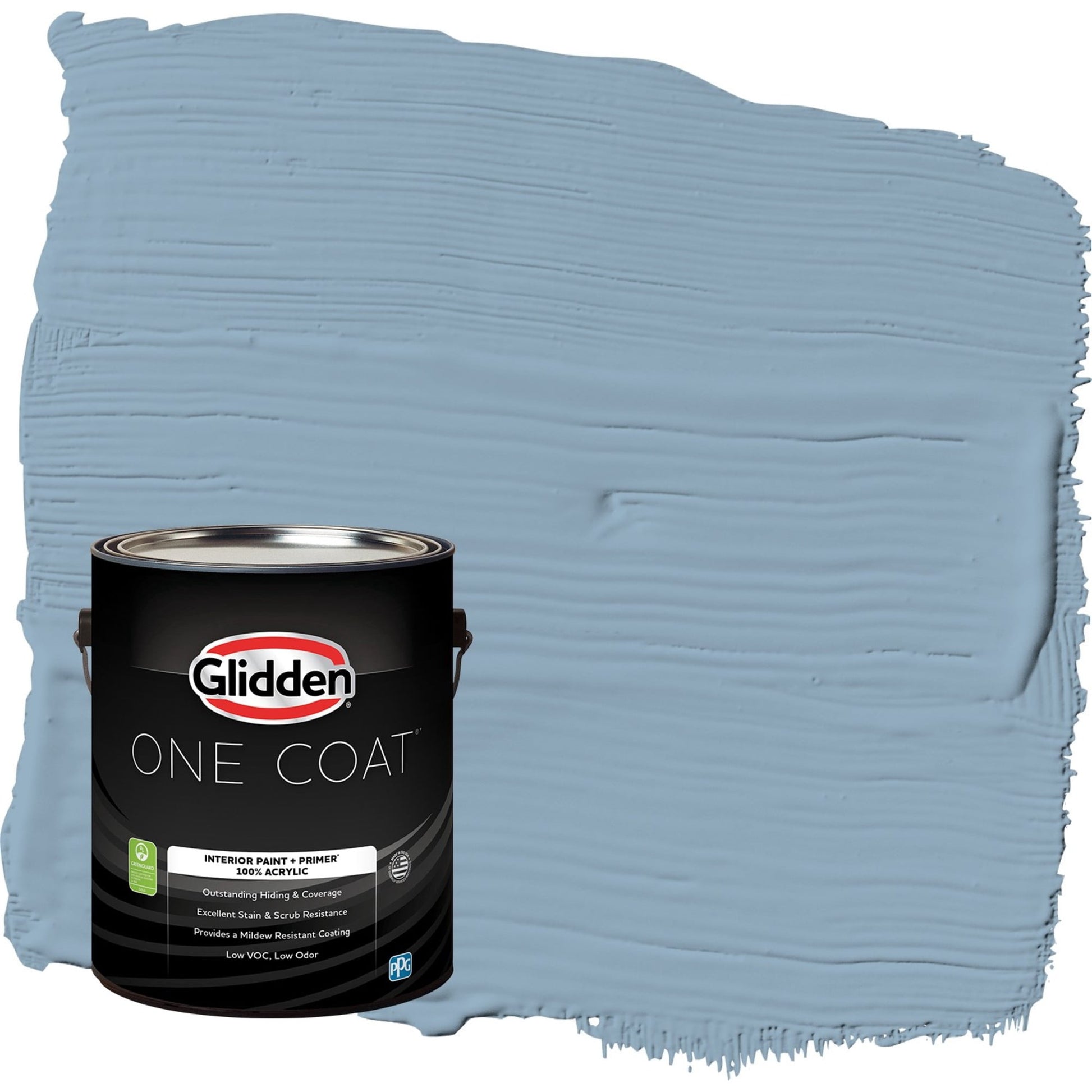 Glidden One Coat Dresden Dream / Blue Flat Interior Paint with Primer, 1 Gallon