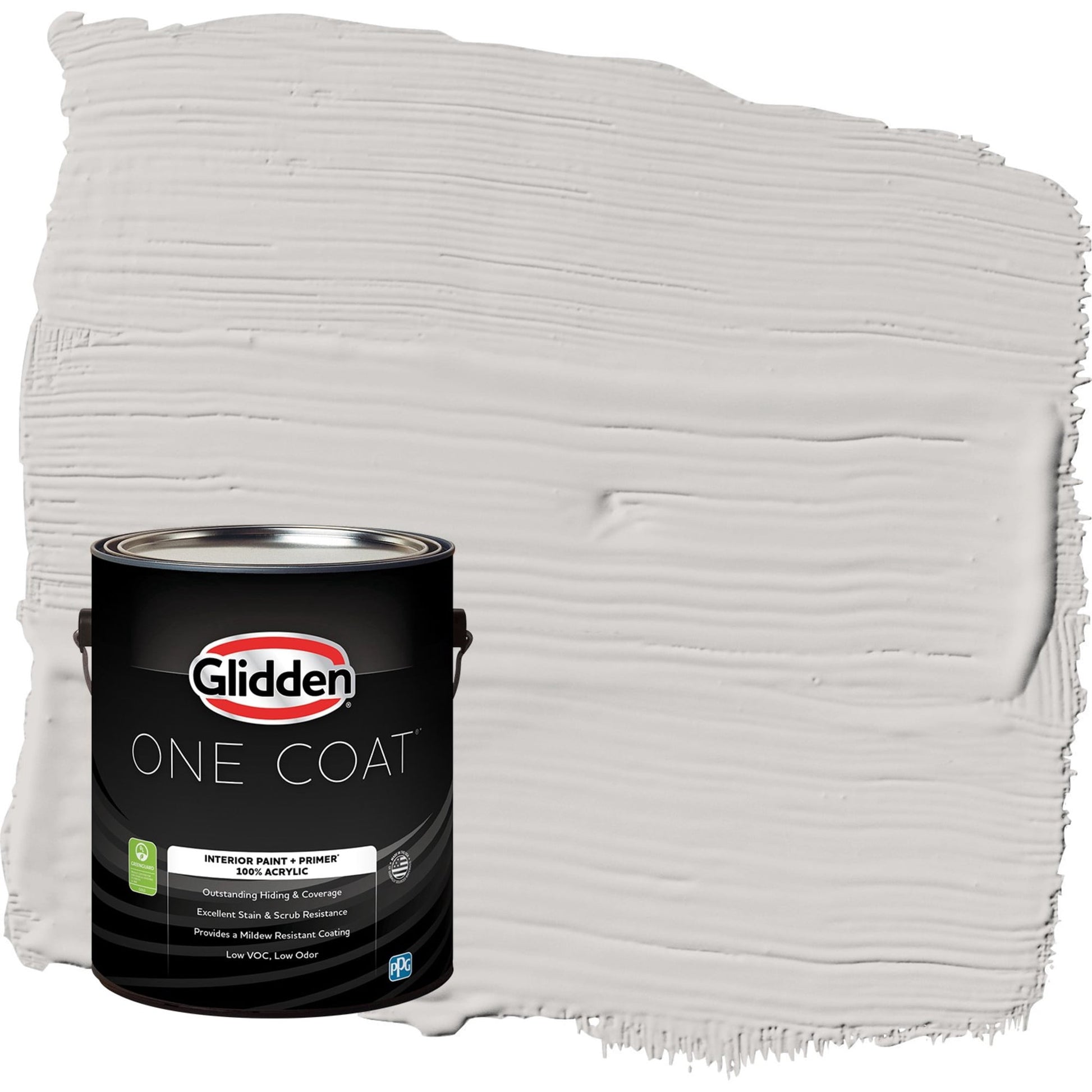 Glidden One Coat Elusion / Grey Eggshell Interior Paint with Primer, 1 Gallon