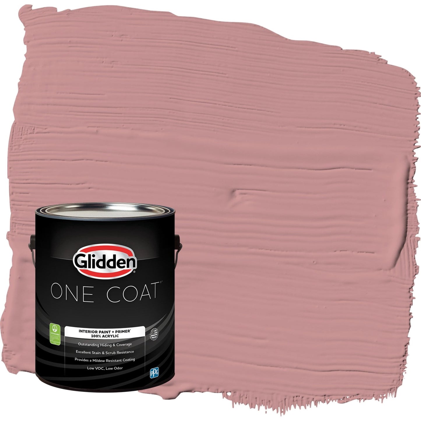 Glidden One Coat Floral Tapestry / Pink Eggshell Interior Paint with Primer, 1 Gallon