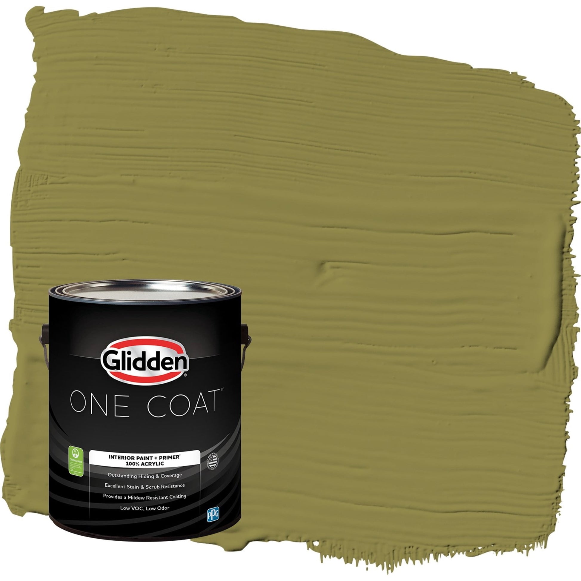 Glidden One Coat Frog's Legs / Green Flat Interior Paint with Primer, 1 Gallon