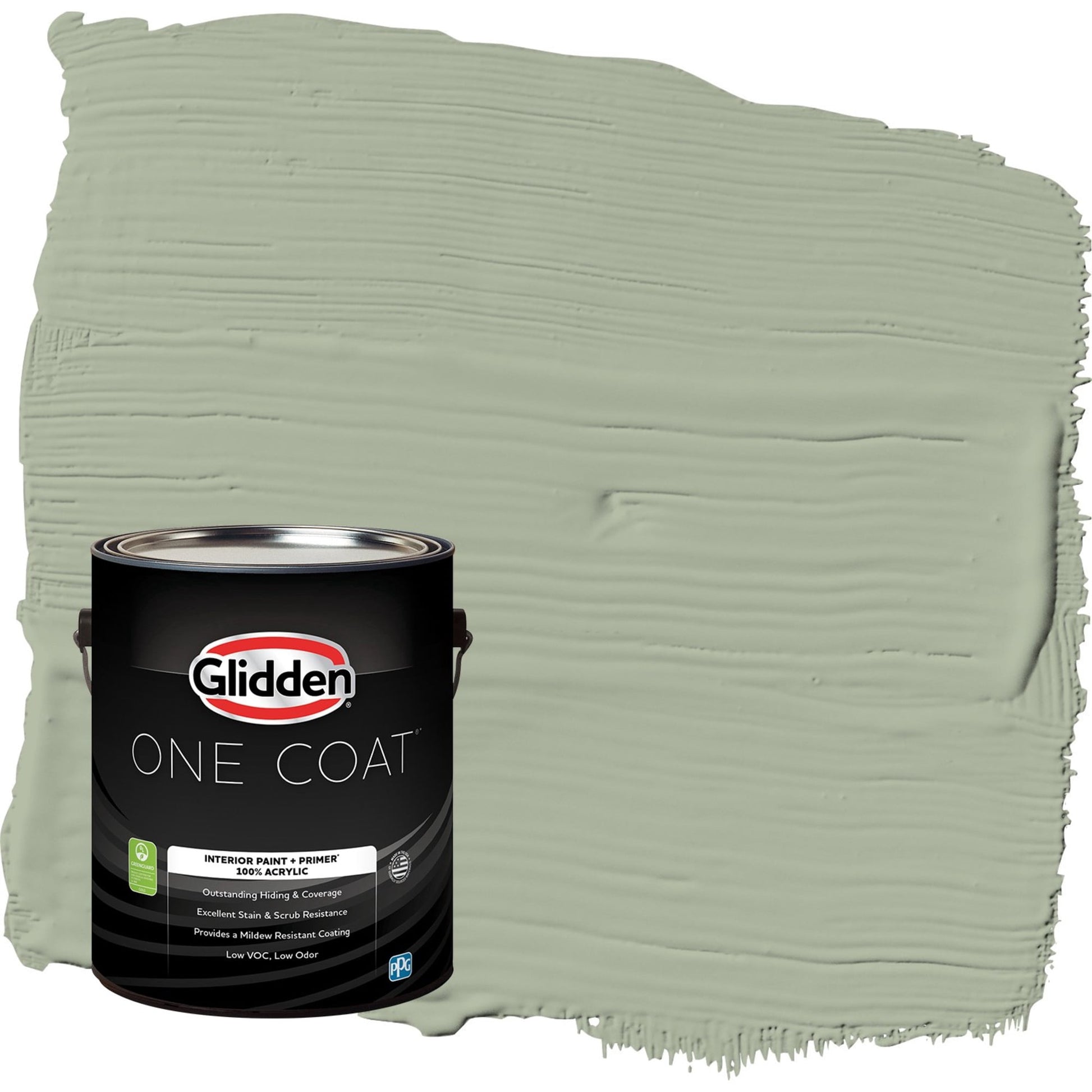 Glidden One Coat Gargoyle / Green Flat Interior Paint with Primer, 1 Gallon