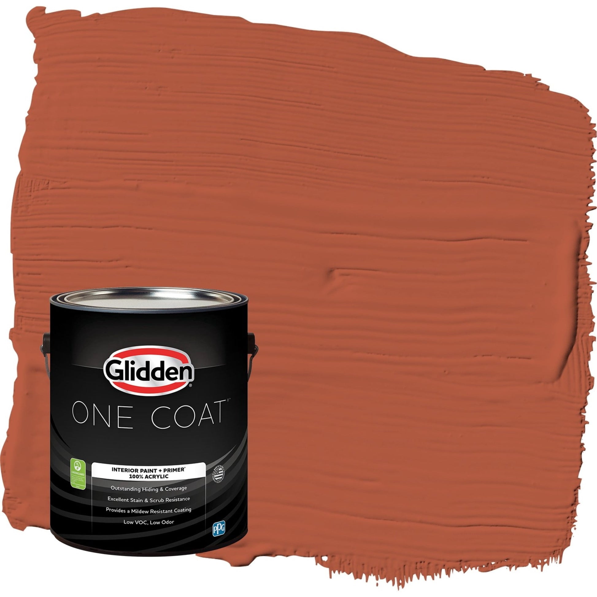 Glidden One Coat Glowing Firelight / Orange Eggshell Interior Paint with Primer, 1 Gallon