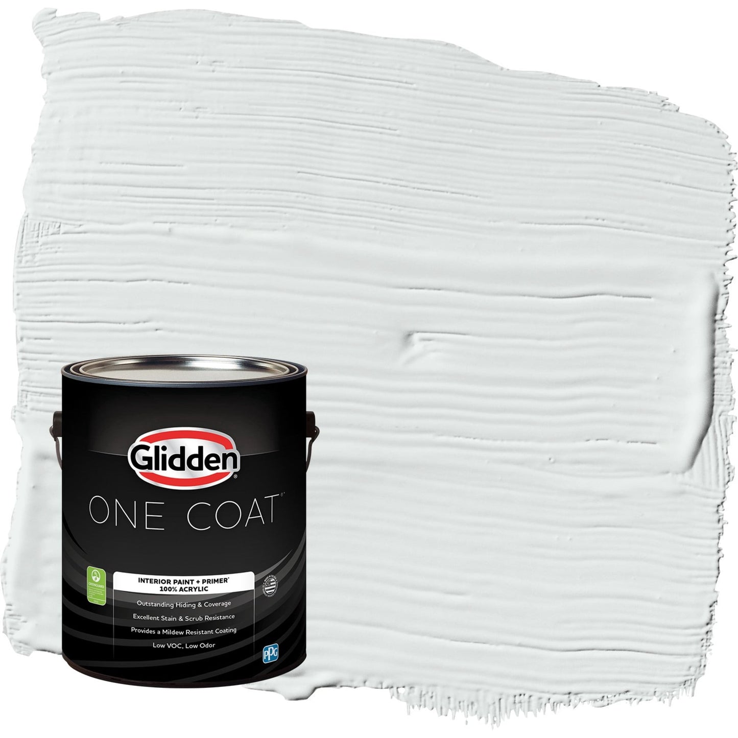 Glidden One Coat Gray Glimpse / Grey Semi-Gloss Interior Paint with Primer, 1 Gallon