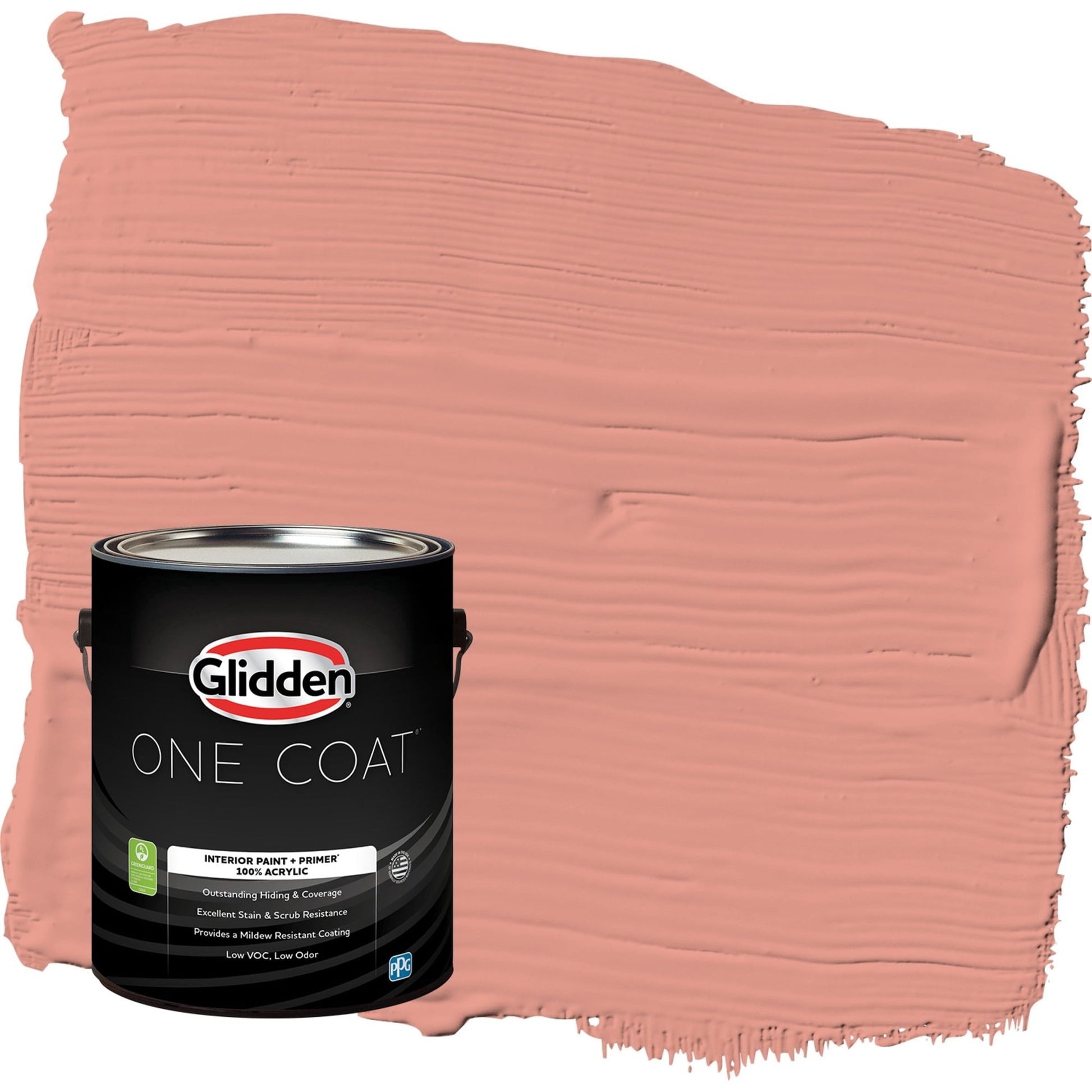 Glidden One Coat Holland Tile / Red Semi-Gloss Interior Paint with Primer, 1 Gallon