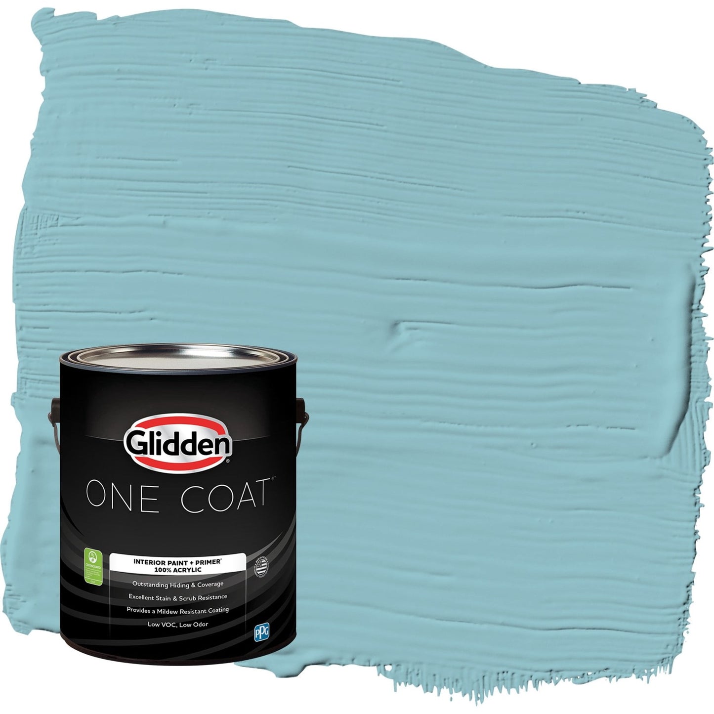 Glidden One Coat Kingston Aqua / Blue Eggshell Interior Paint with Primer, 1 Gallon