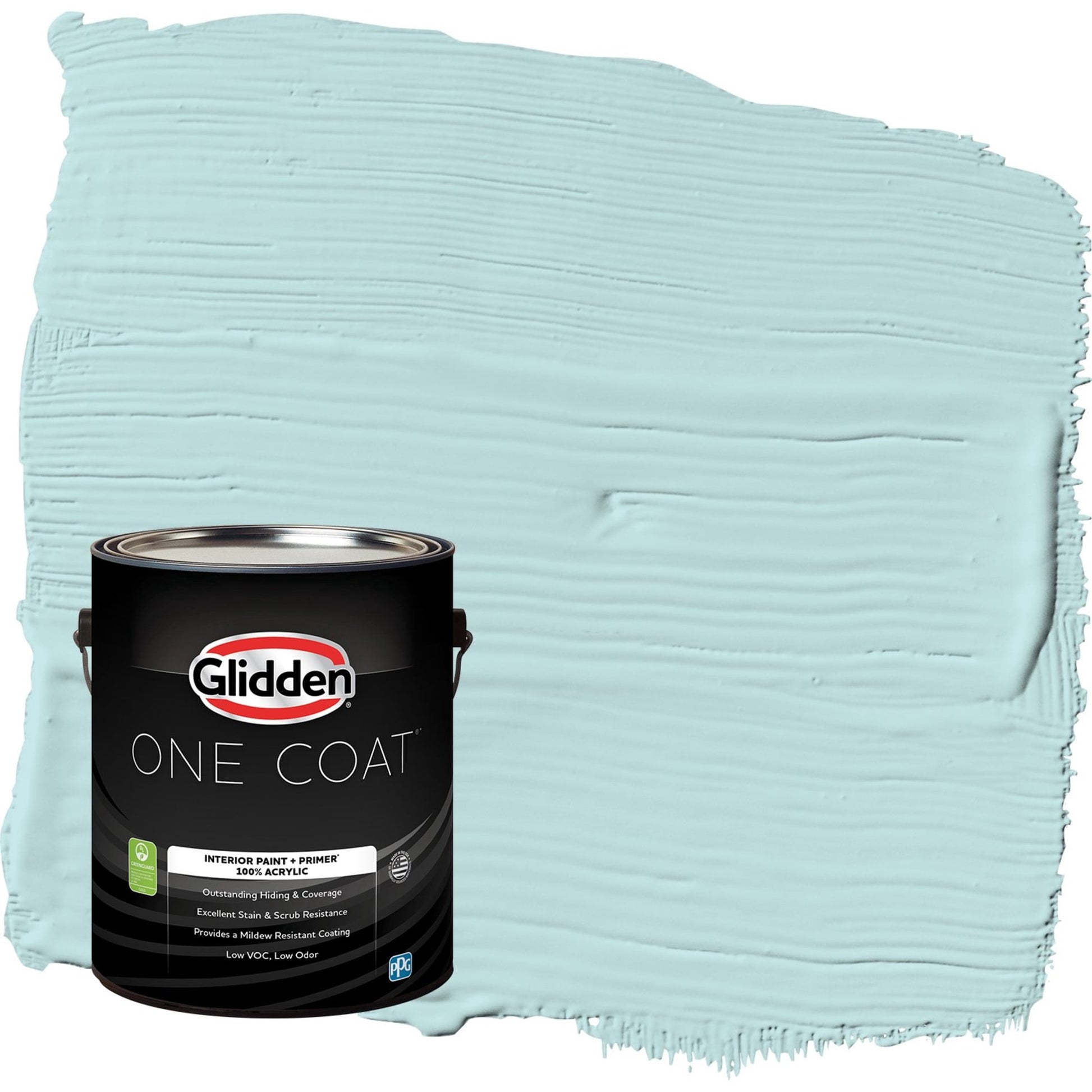 Glidden One Coat Misty Aqua / Blue Semi-Gloss Interior Paint with Primer, 1 Gallon