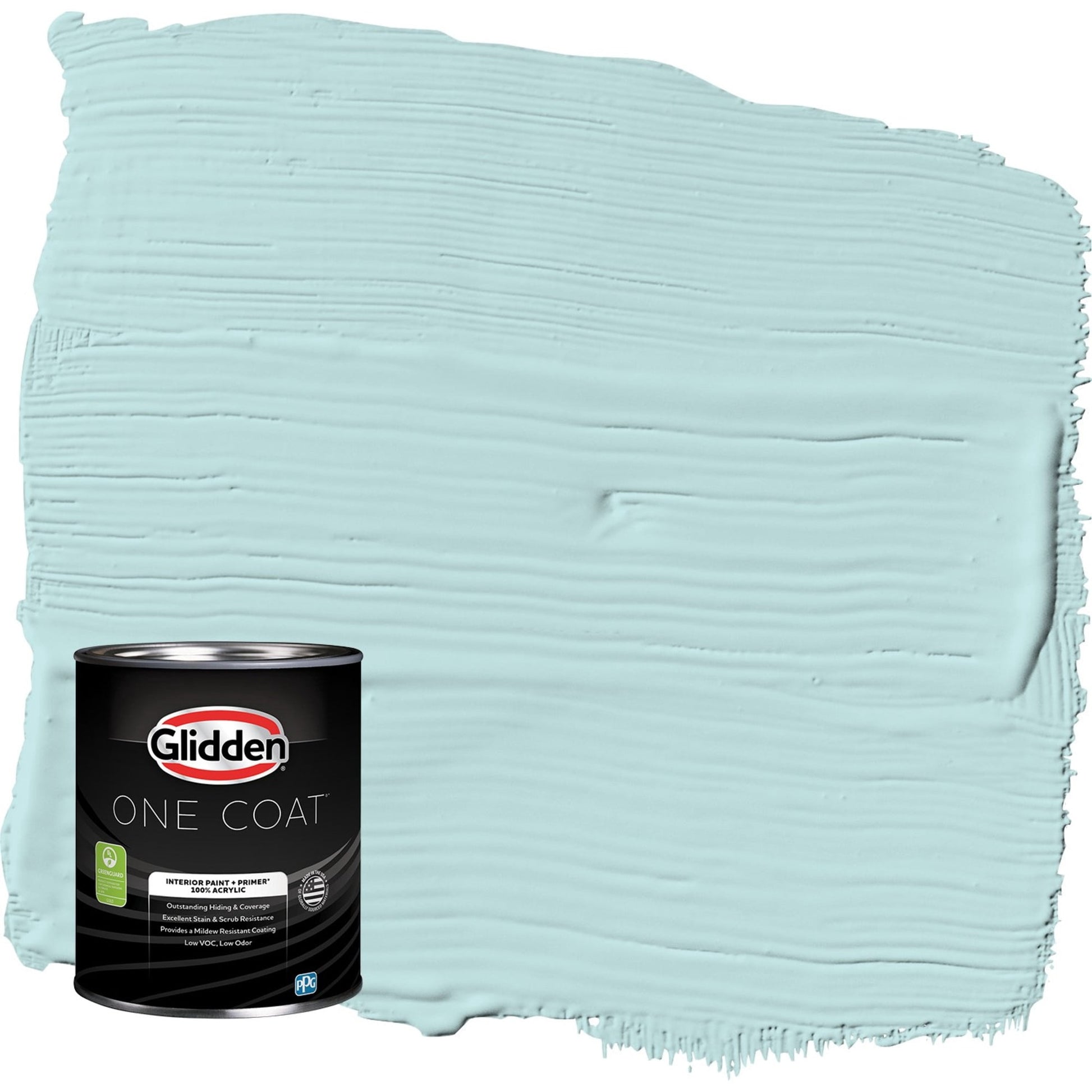 Glidden One Coat Interior Paint and Primer, Misty Aqua / Blue, 1 Quart, Flat