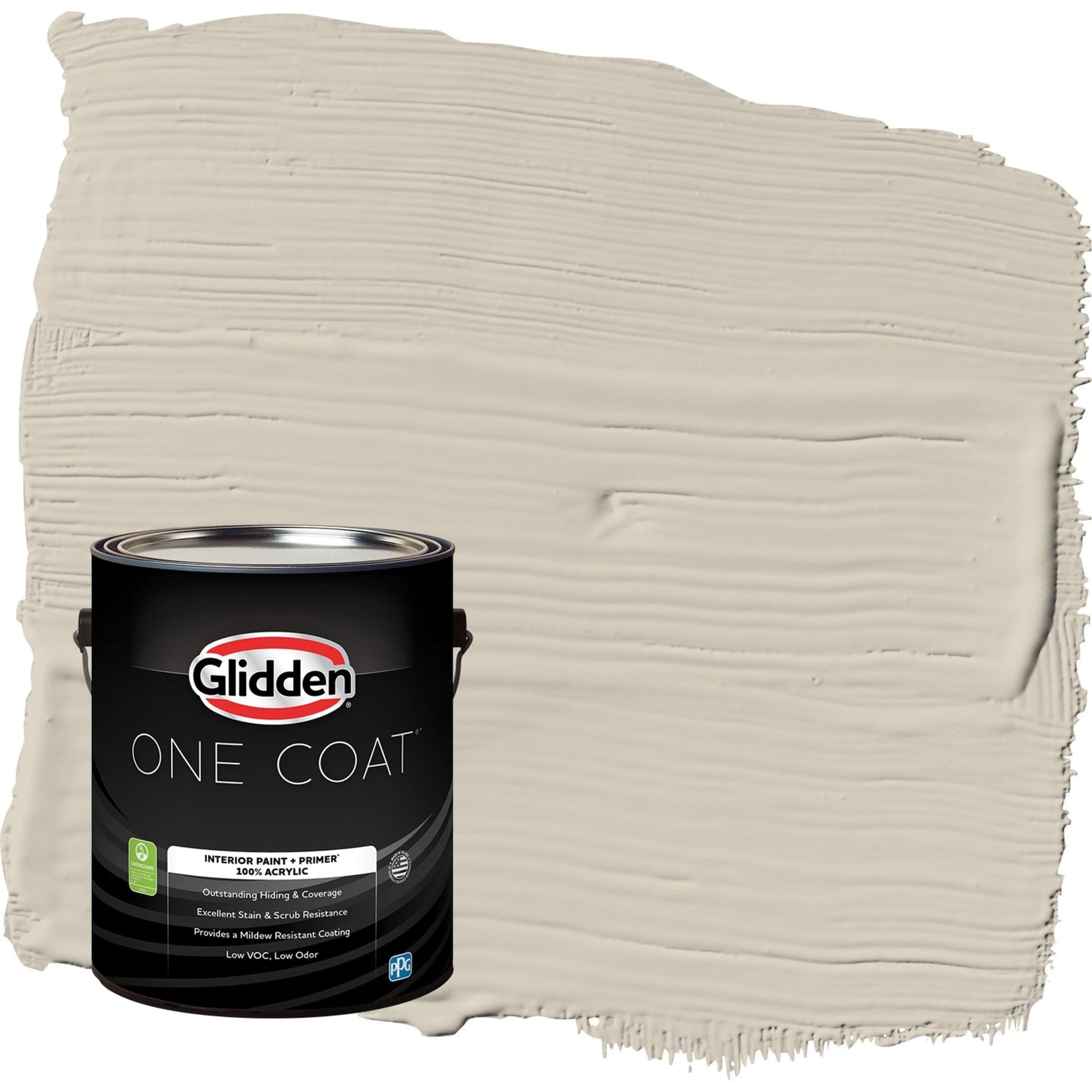 Glidden One Coat Moth Gray / Grey Eggshell Interior Paint with Primer, 1 Gallon