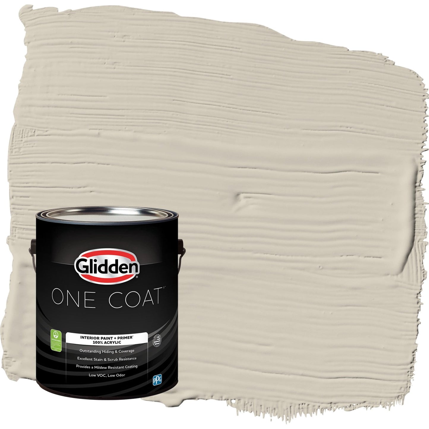 Glidden One Coat Moth Gray / Grey Flat Interior Paint with Primer, 1 Gallon