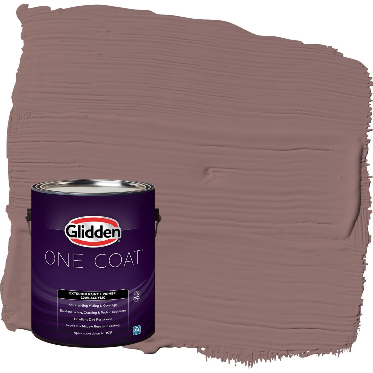 Glidden One Coat Oakwood Brown / Red Flat Interior Paint with Primer, 1 Gallon