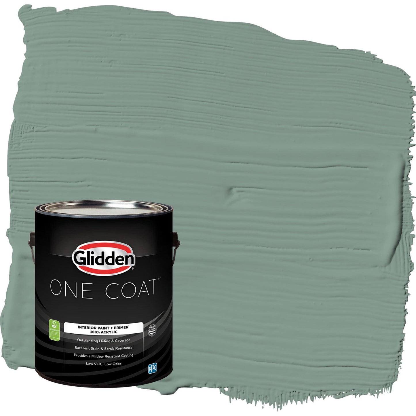 Glidden One Coat Paradise Found / Green Semi-Gloss Interior Paint with Primer, 1 Gallon