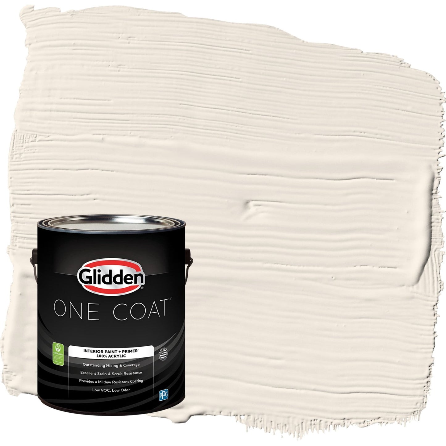 Glidden One Coat Pearls and Lace / White Flat Interior Paint with Primer, 1 Gallon