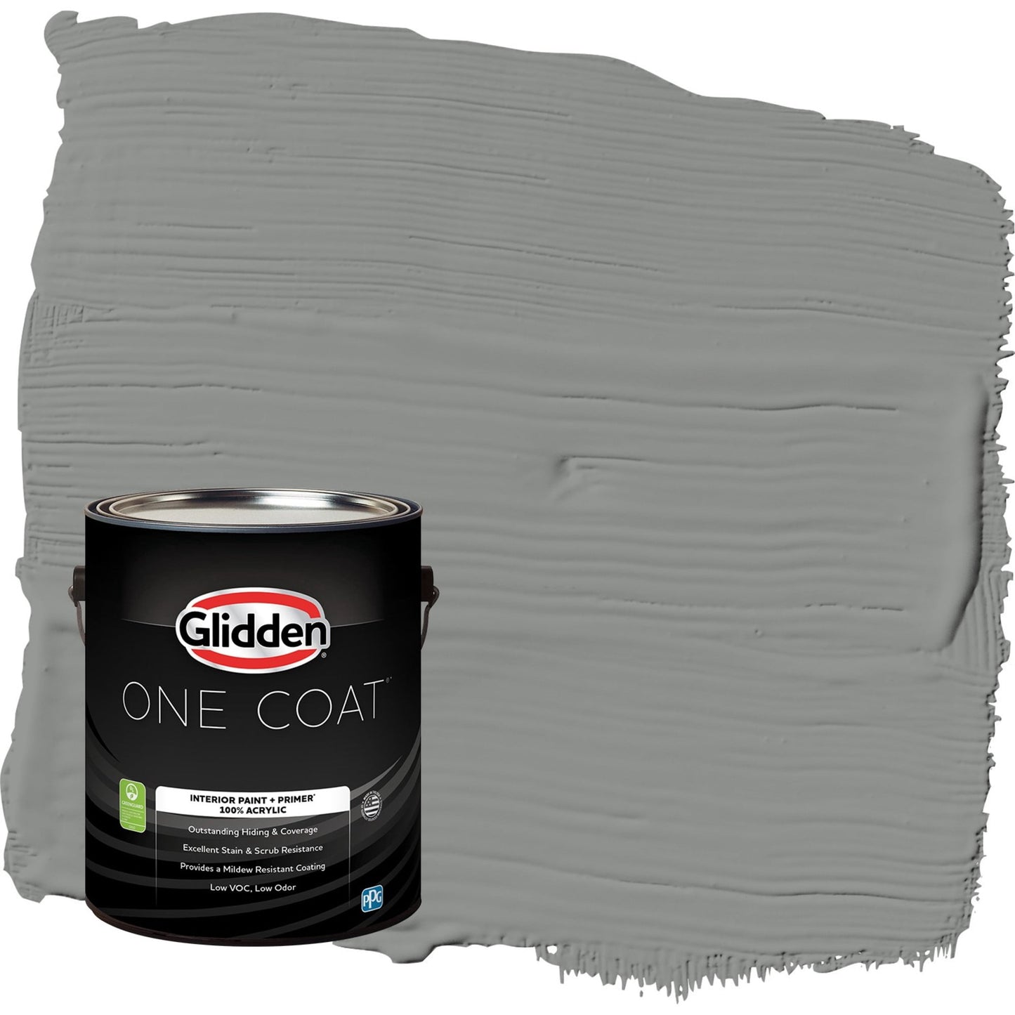 Glidden One Coat Phoenix Fossil / Gray Eggshell Interior Paint with Primer, 1 Gallon