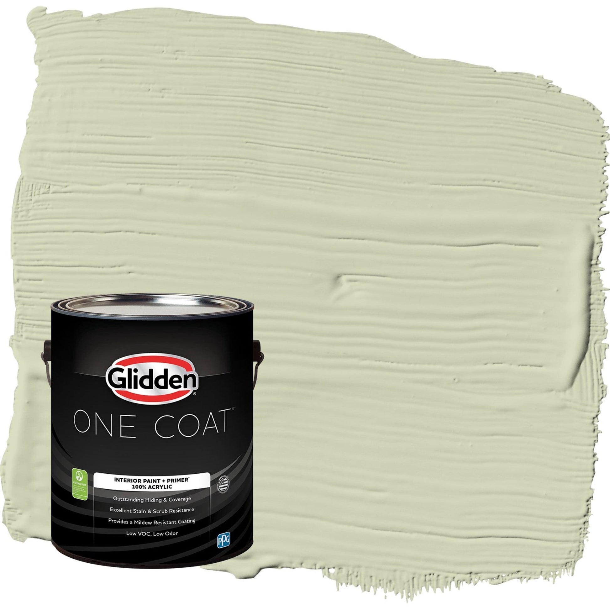 Glidden One Coat Pickling Spice / Green Flat Interior Paint with Primer, 1 Gallon