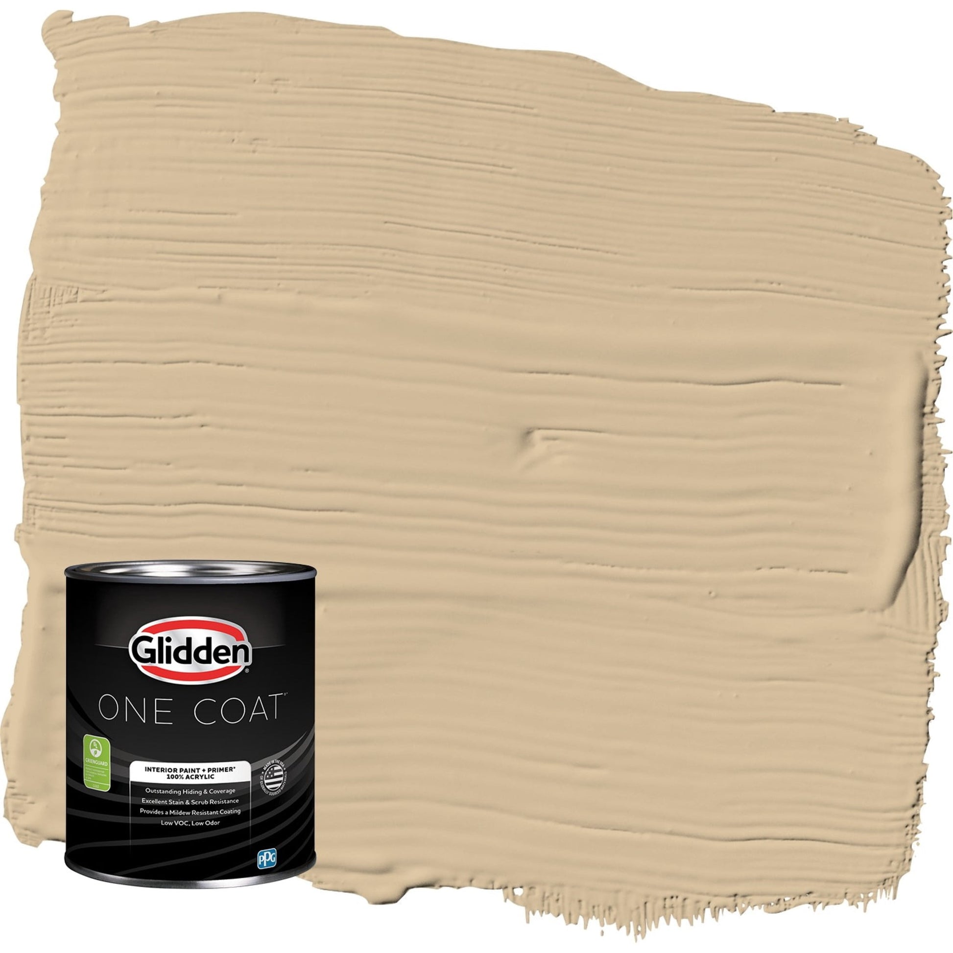 Glidden One Coat Pony Tail / Beige Eggshell Interior Paint with Primer, 1 Quart