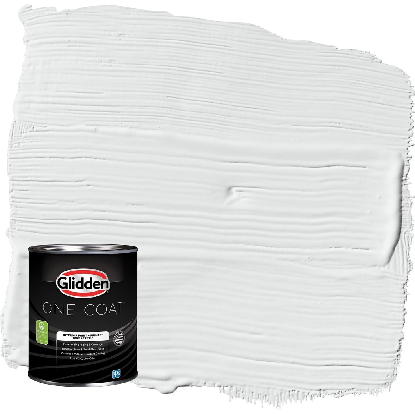 Glidden One Coat Radisson / White Eggshell Interior Paint with Primer, 1 Quart