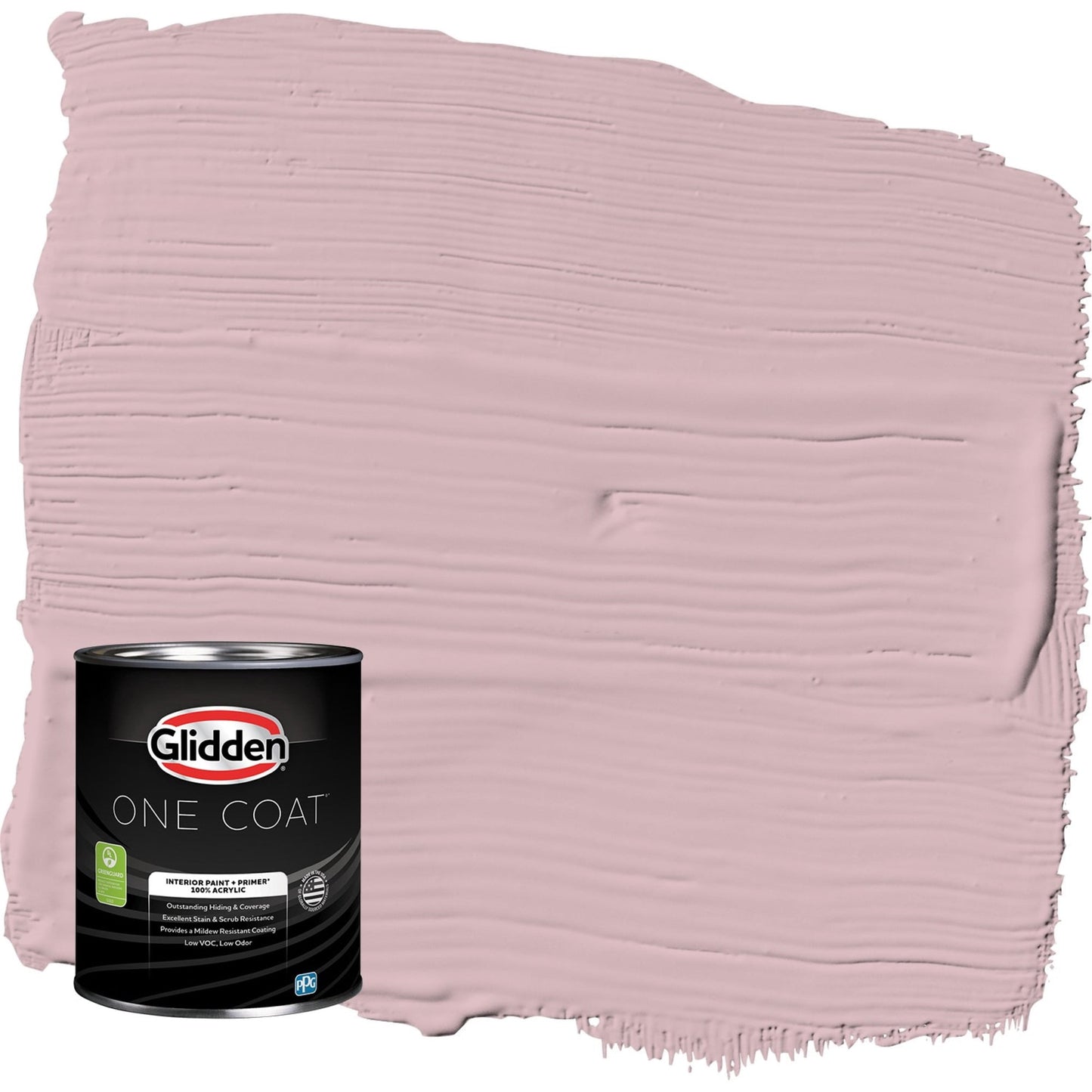 Glidden One Coat Rose Stain / Pink Eggshell Interior Paint with Primer, 1 Quart