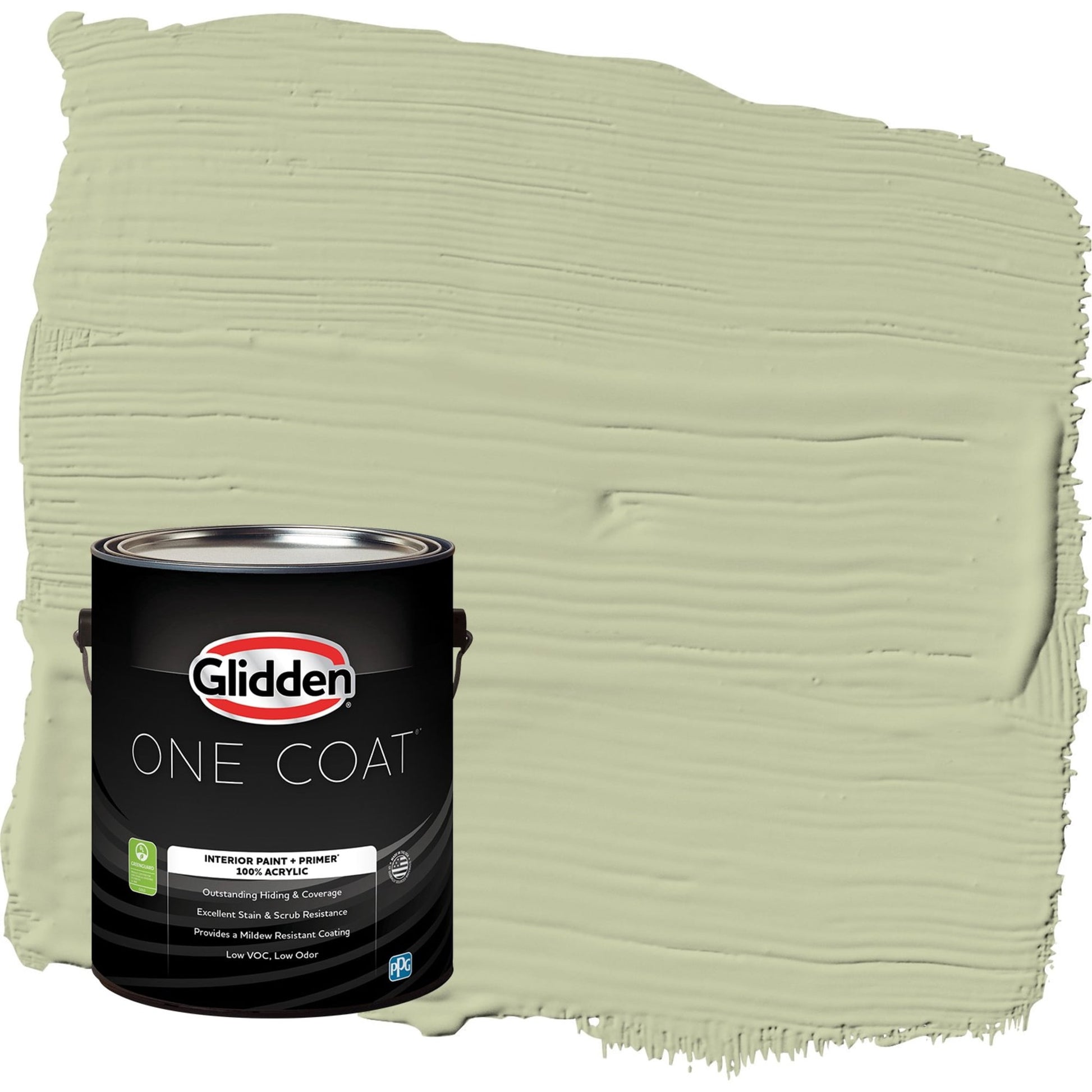 Glidden One Coat Sage Splendor / Green Eggshell Interior Paint with Primer, 1 Gallon