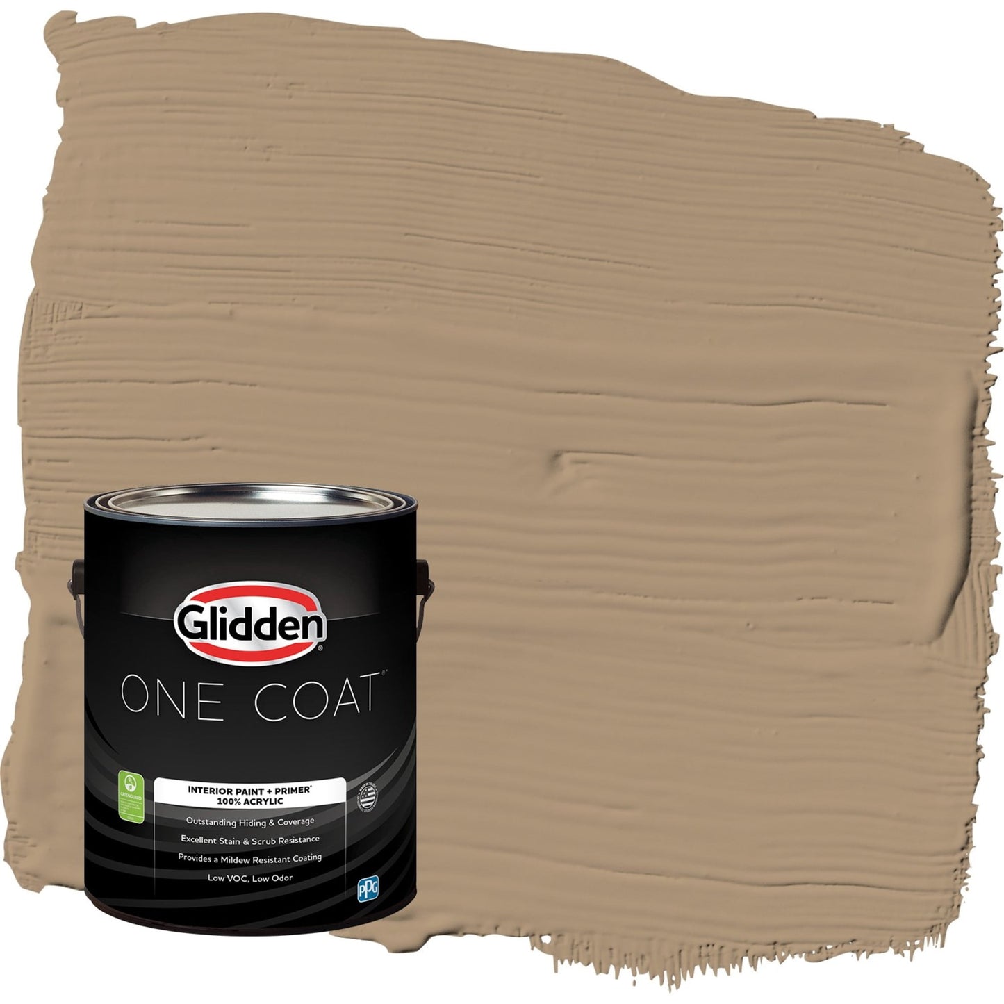 Glidden One Coat Sauteed Mushroom / Beige Eggshell Interior Paint with Primer, 1 Gallon