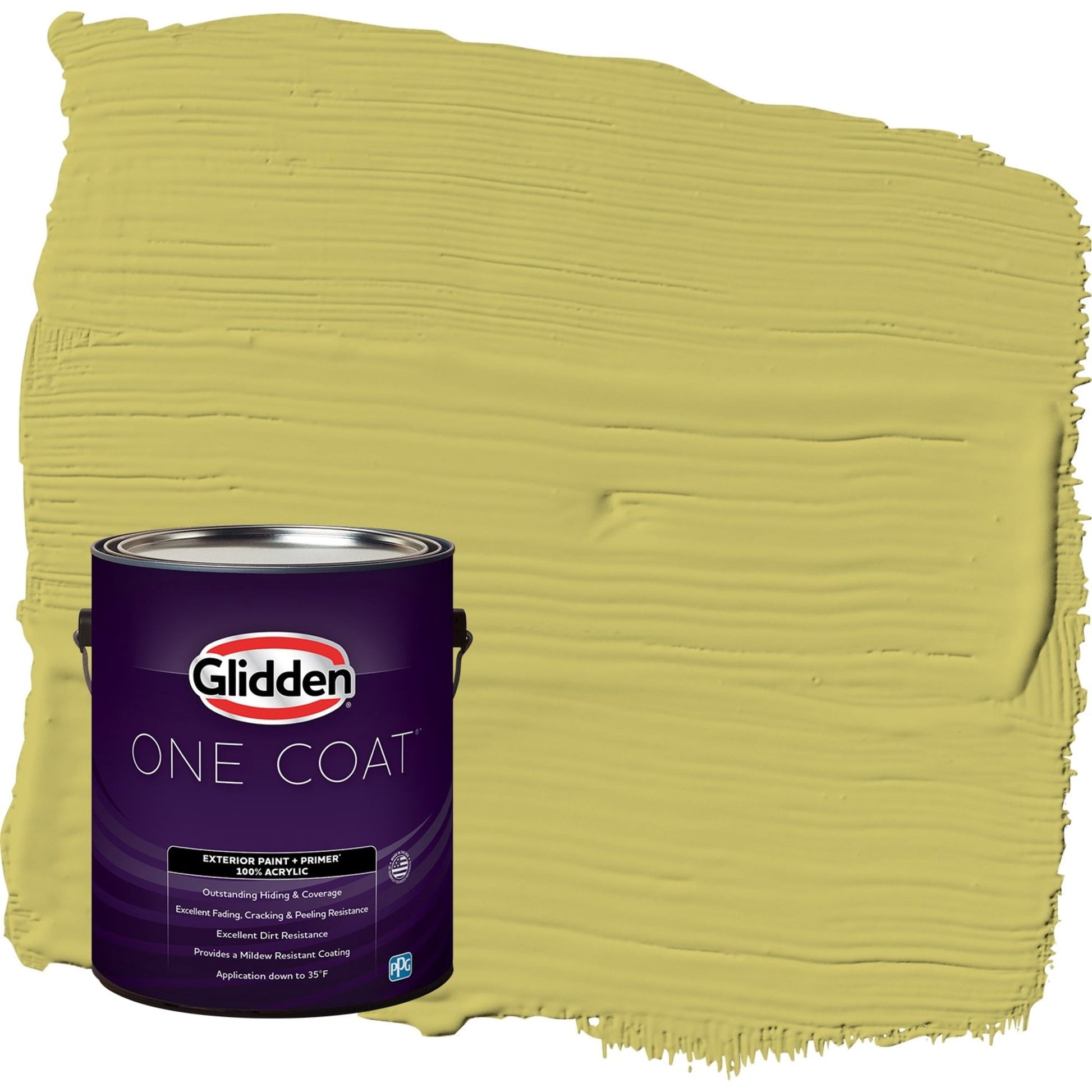 Glidden One Coat Secret Safari / Green Semi-Gloss Interior Paint with Primer, 1 Gallon