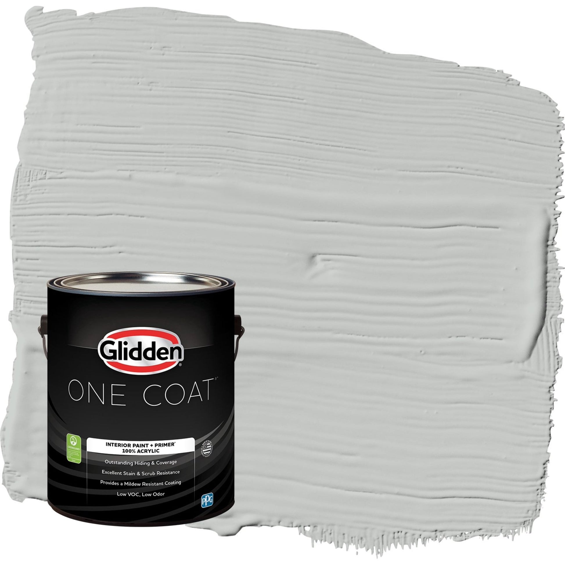 Glidden One Coat Solitary State / Gray Eggshell Interior Paint with Primer, 1 Gallon