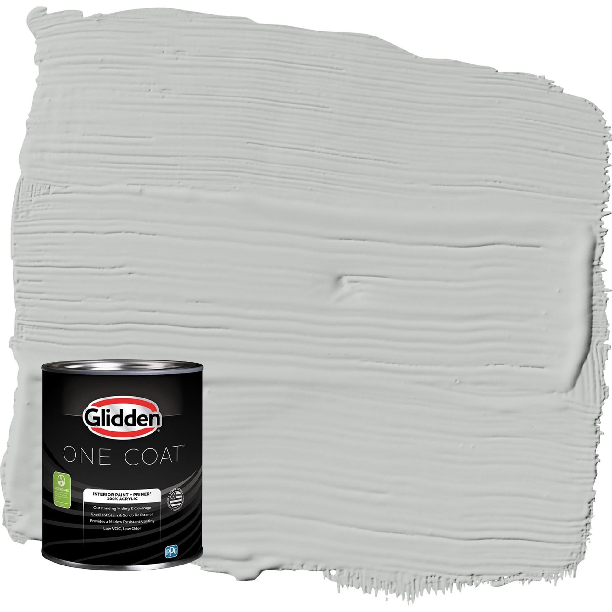 Glidden One Coat Solitary State / Gray Flat Interior Paint with Primer, 1 Quart