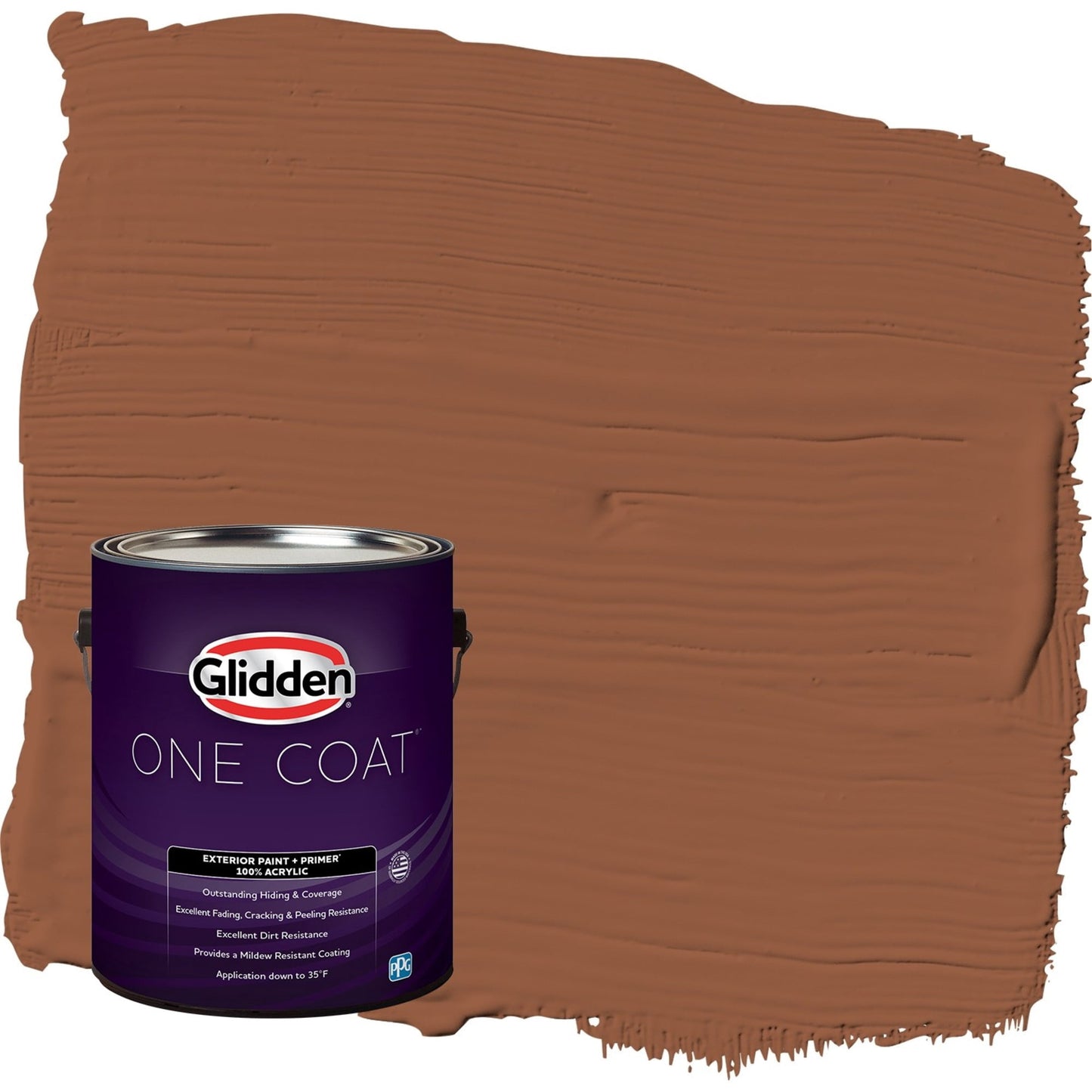 Glidden One Coat Spiced Cider / Orange Eggshell Interior Paint with Primer, 1 Gallon