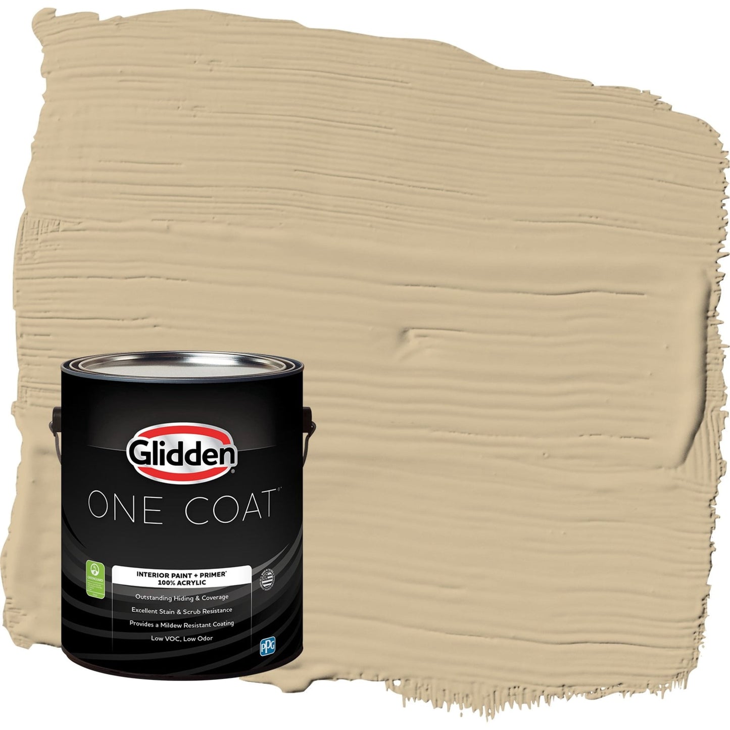 Glidden One Coat Spiced Vinegar / Beige Eggshell Interior Paint with Primer, 1 Gallon