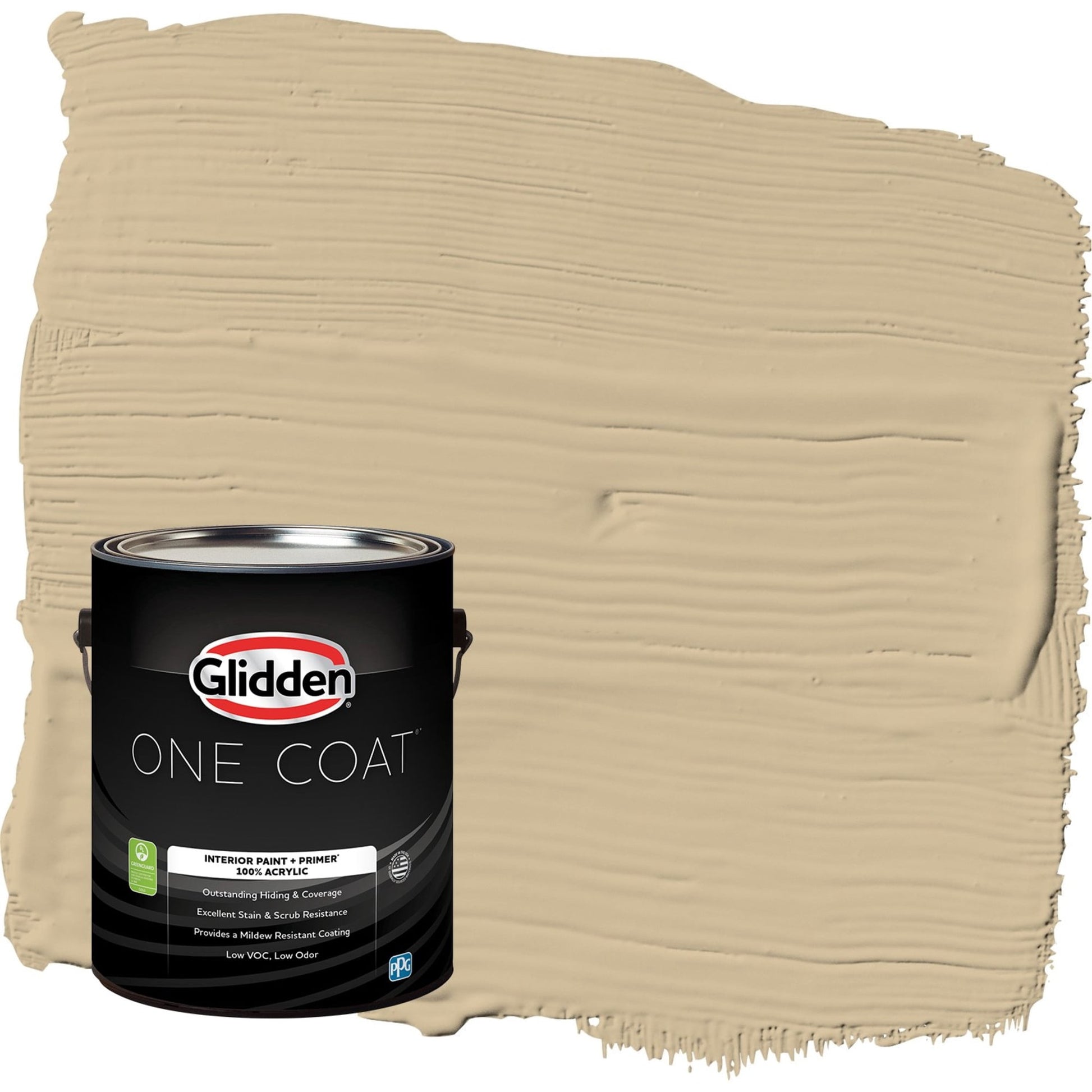 Glidden One Coat Spiced Vinegar / Beige Eggshell Interior Paint with Primer, 1 Gallon