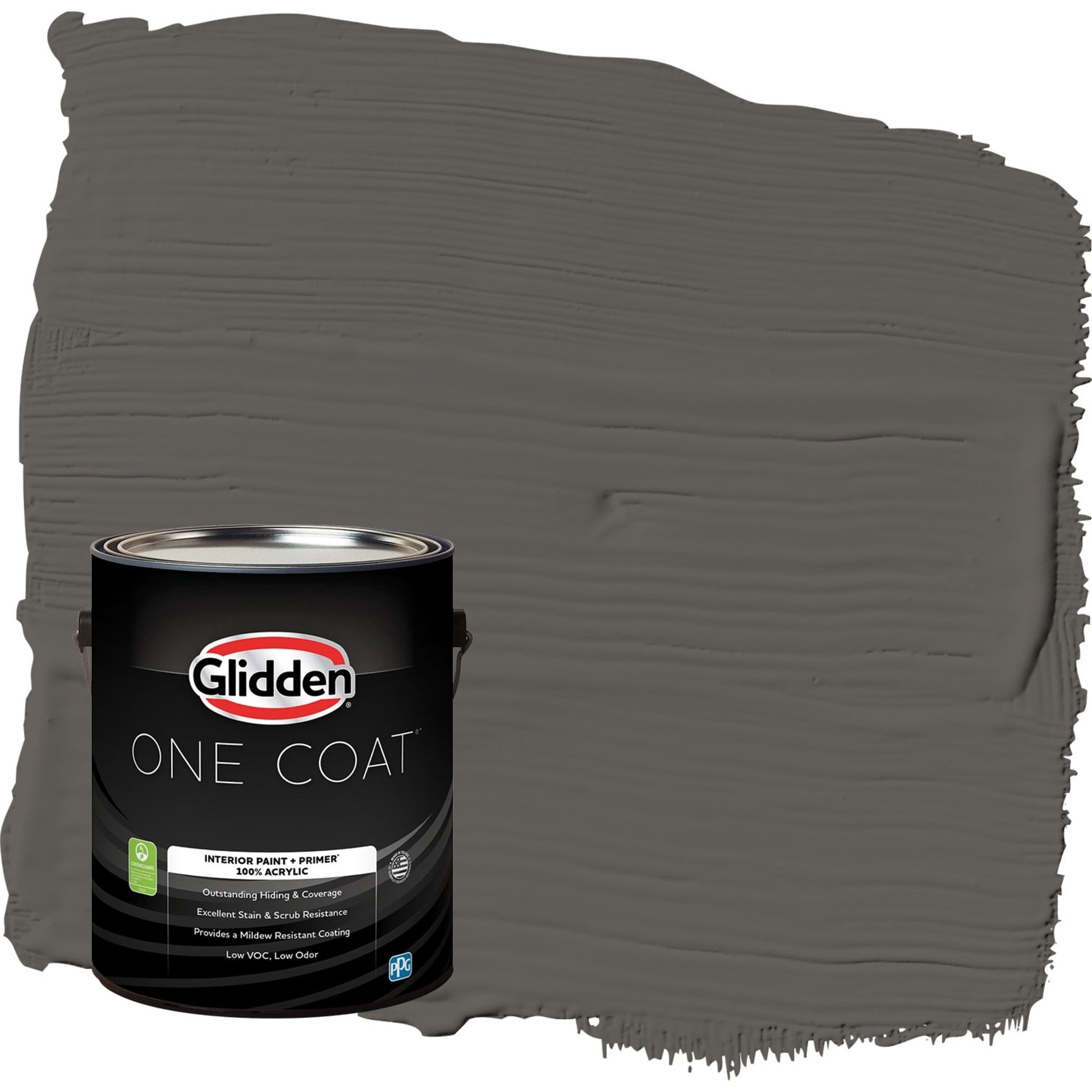 Glidden One Coat Stone's Throw / Gray Eggshell Interior Paint with Primer, 1 Gallon