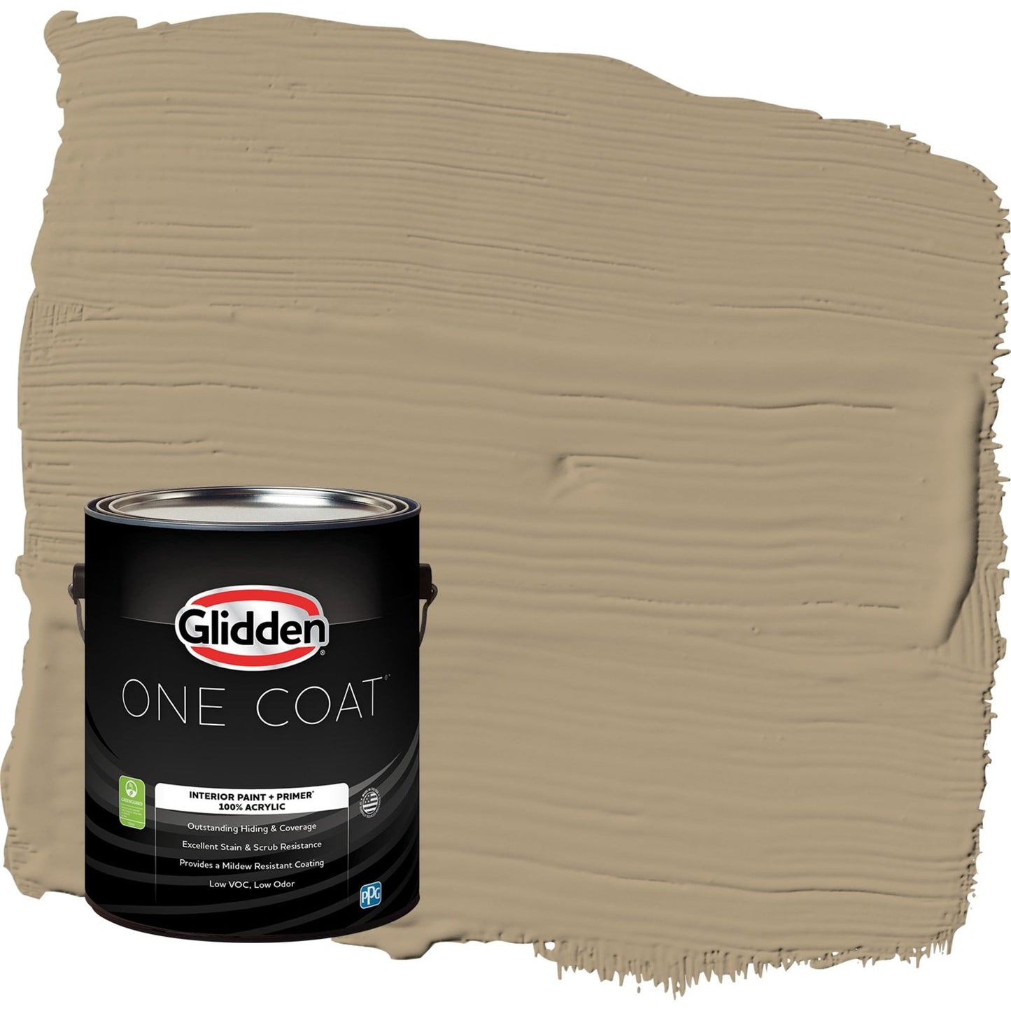 Glidden One Coat Stony Creek / Beige Eggshell Interior Paint with Primer, 1 Gallon