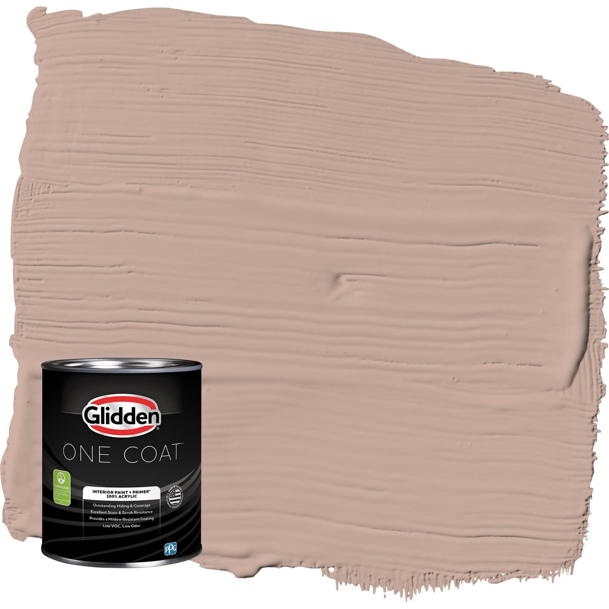 Glidden One Coat Pintura Interior Semibrillante Taupe Tapestry / Beige con Primer, 1 Cuarto