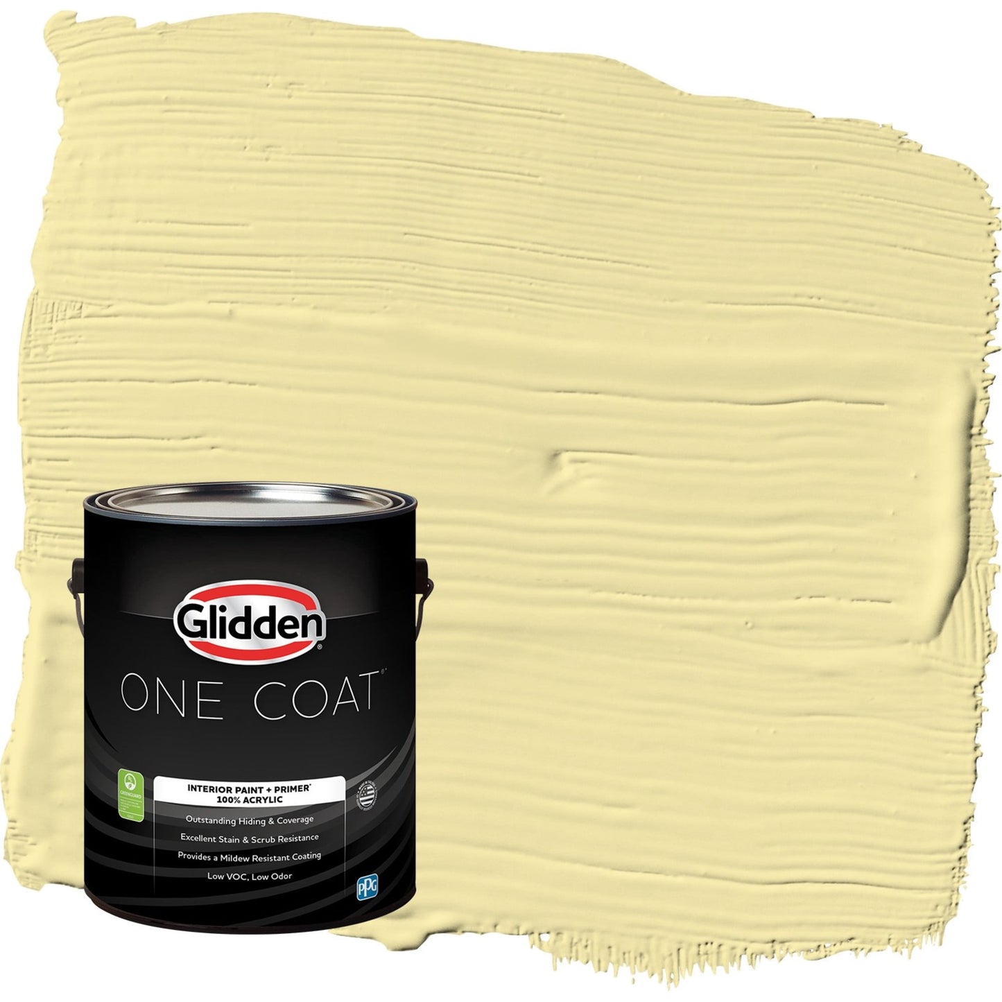 Glidden One Coat Turning Oakleaf / Yellow Flat Interior Paint with Primer, 1 Gallon