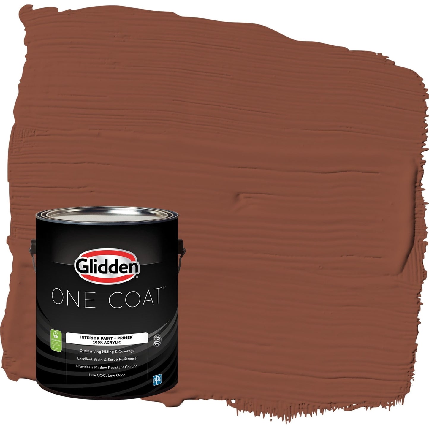 Glidden One Coat Warm Wassail / Orange Flat Interior Paint with Primer, 1 Gallon