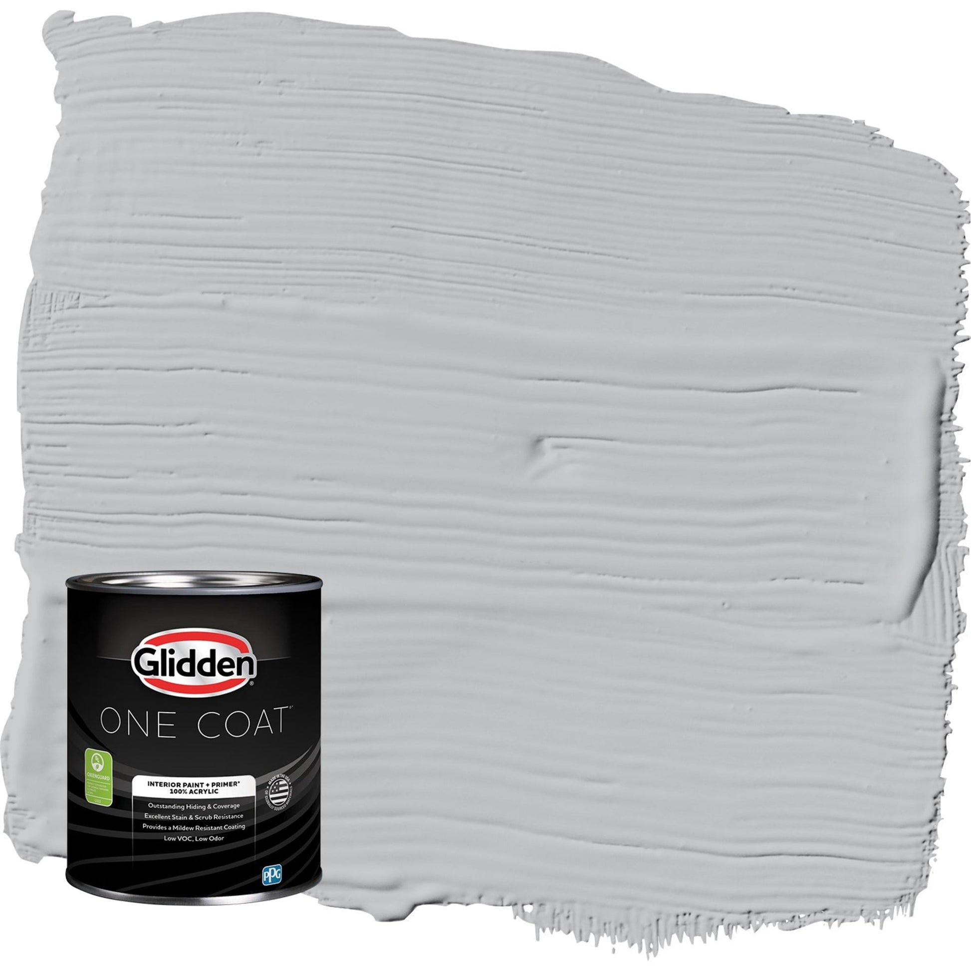 Glidden One Coat Interior Paint and Primer, Whirlwind / Gray, 1 Quart, Eggshell